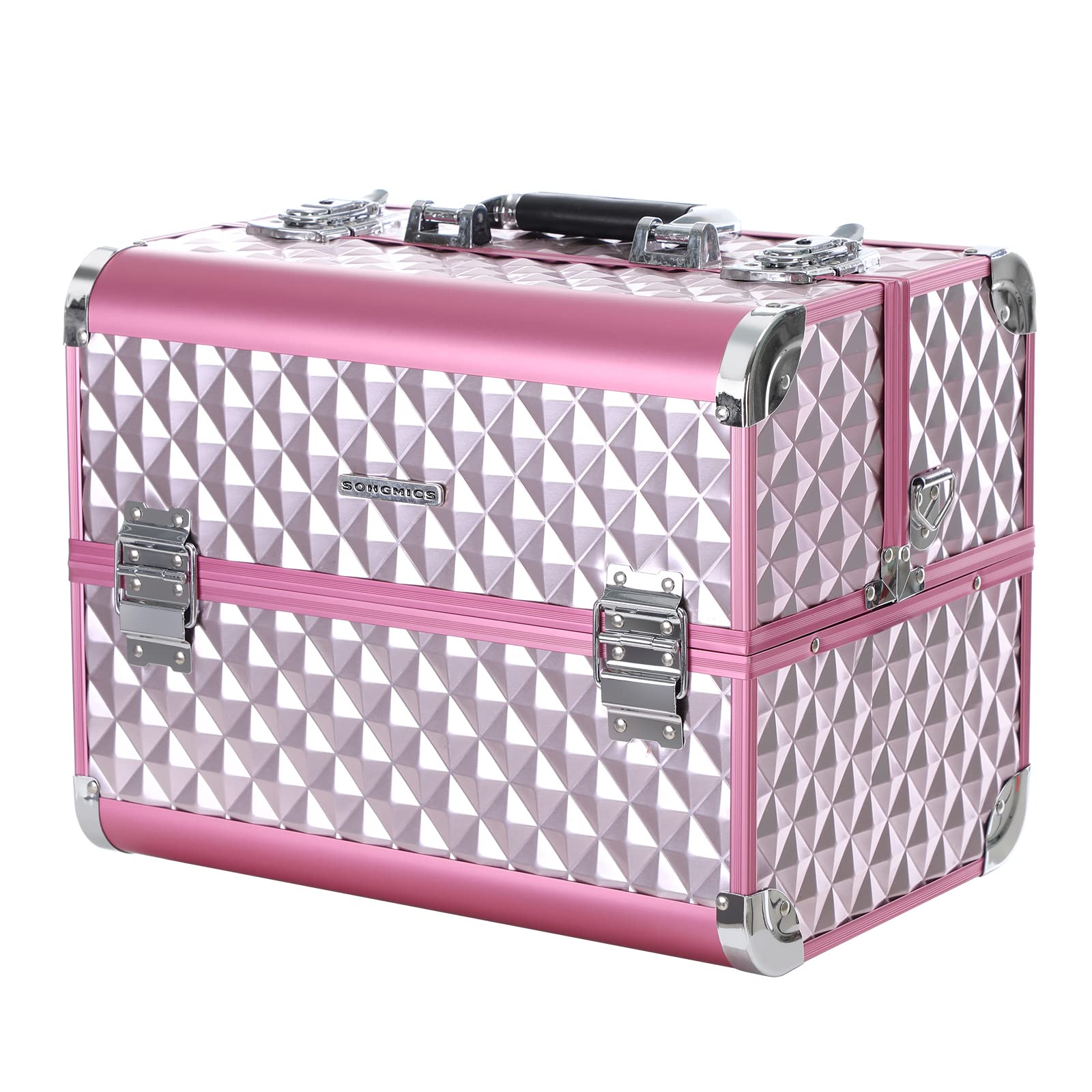 songmics-kosmetikkoffer-jbc319p-schminkkoffer-36-x-28-x-23-cm-silbernes-pink image 1