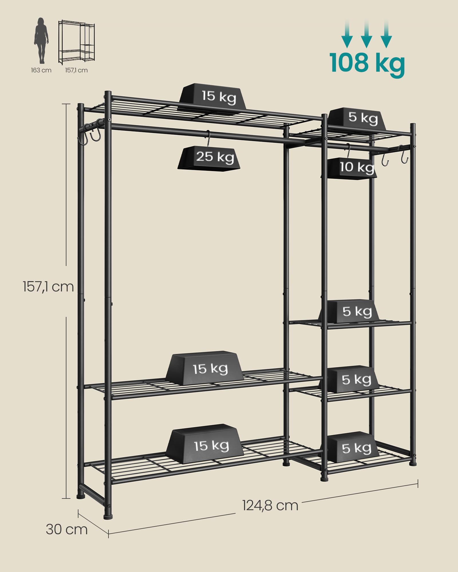 songmics-lgr010bz01-offener-kleiderschrank-garderobenst-nder-schwarz image 5
