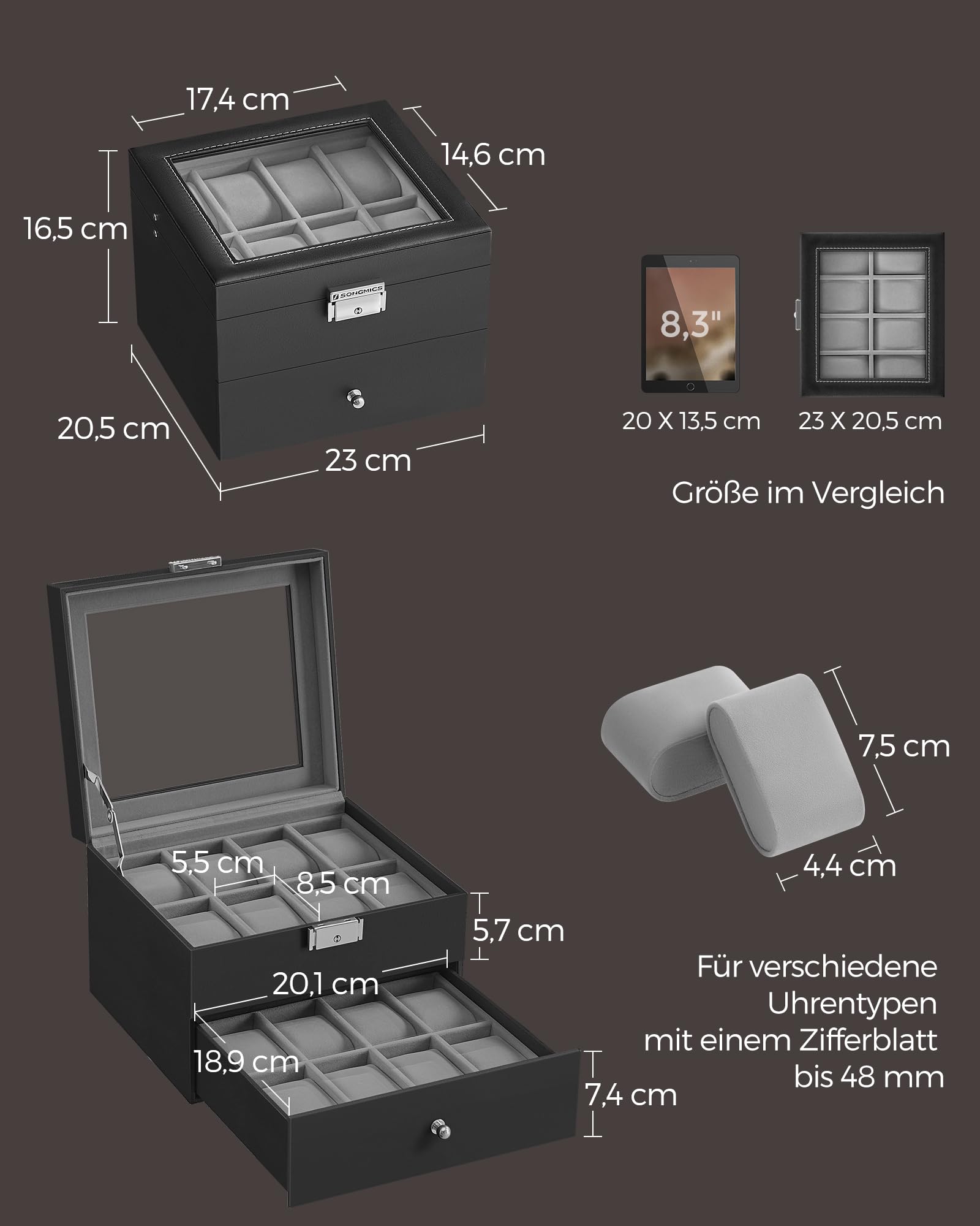 songmics-uhrenbox-mit-glasdeckel-2-ebenen-f-r-16-uhren image 6