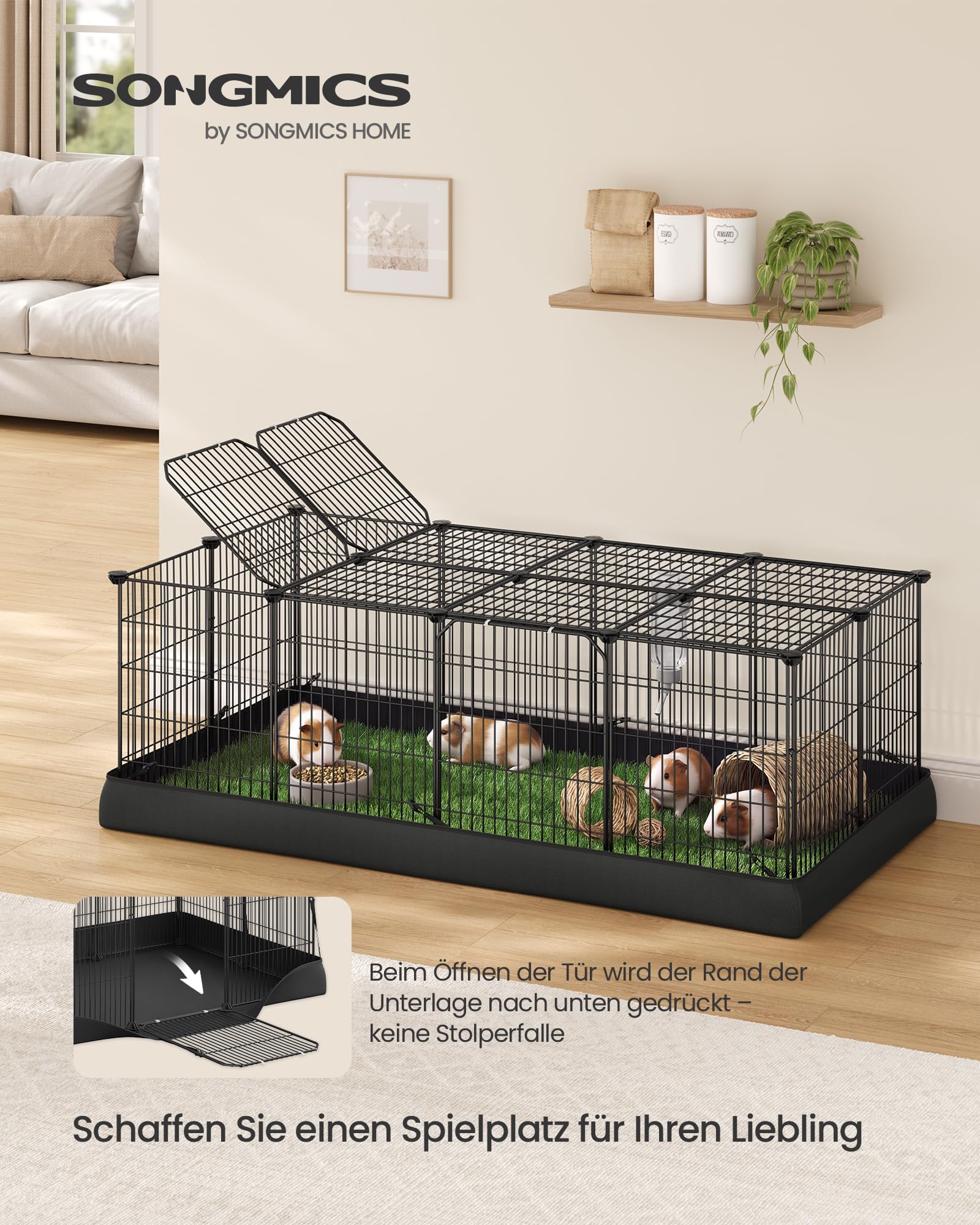 songmics-freilaufgehege-f-r-kaninchen-mit-bodenmatte-140x70x45-cm image 2