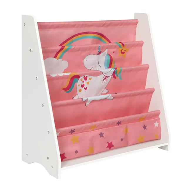 songmics-kinder-b-cherregal-5-ebenen-62-8-x-28-x-72-cm-wei-rosa image 1