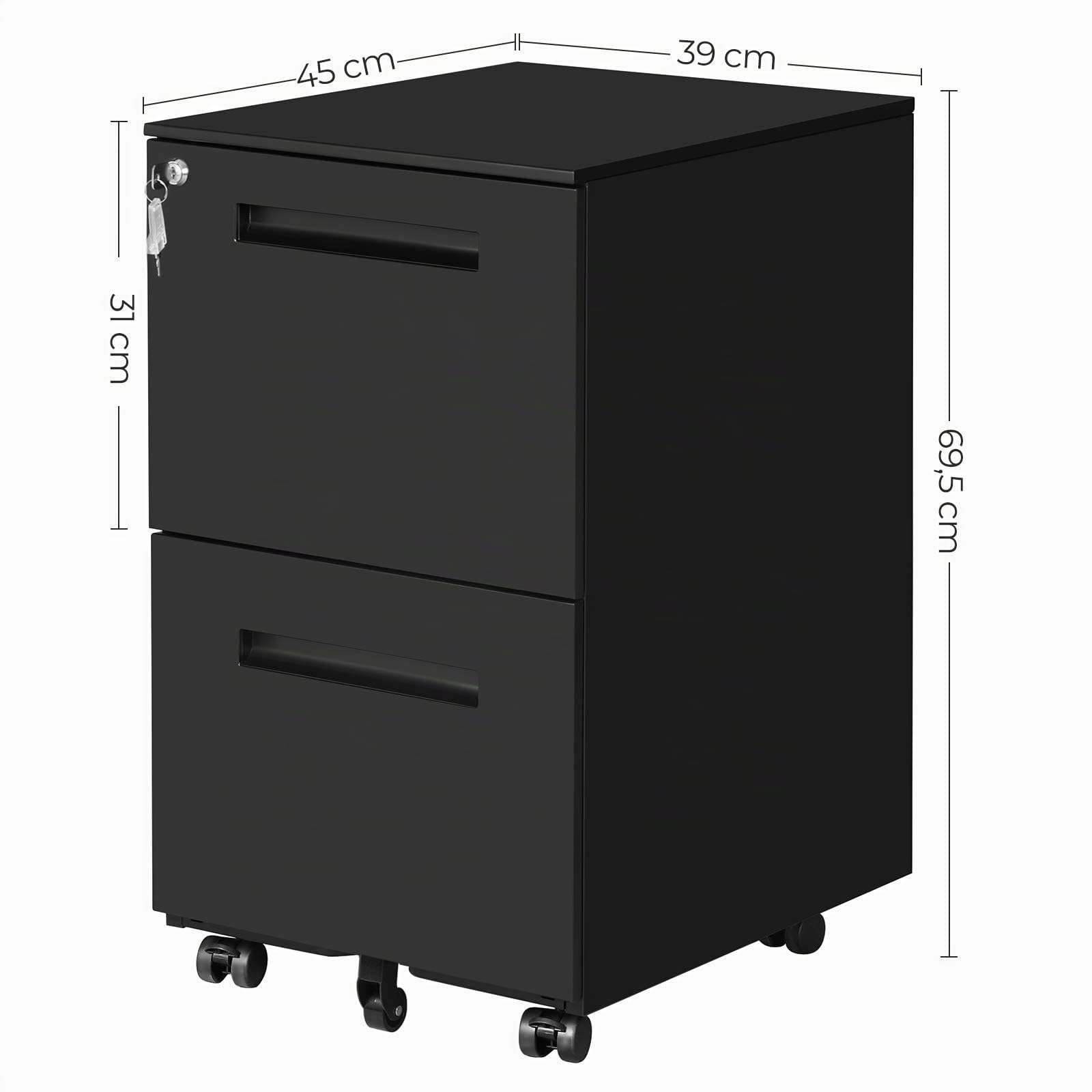 songmics-rollcontainer-ofc52bk-aktenschrank-2-schubladen-abschlie-bar-45-x-39-x- image 3