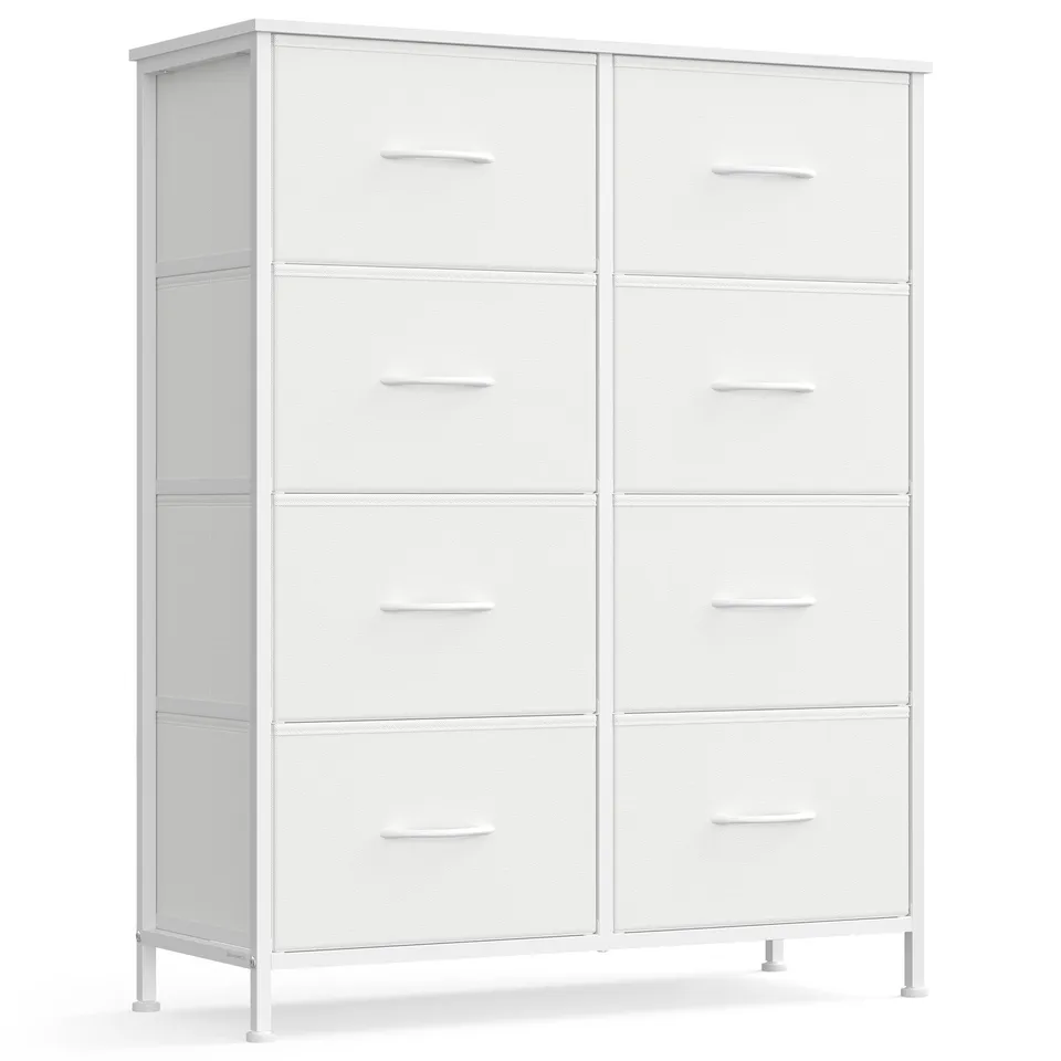 songmics-bellah-kommode-lgs124wh01-mit-8-schubladen-wolkenwei-schneewei image 1