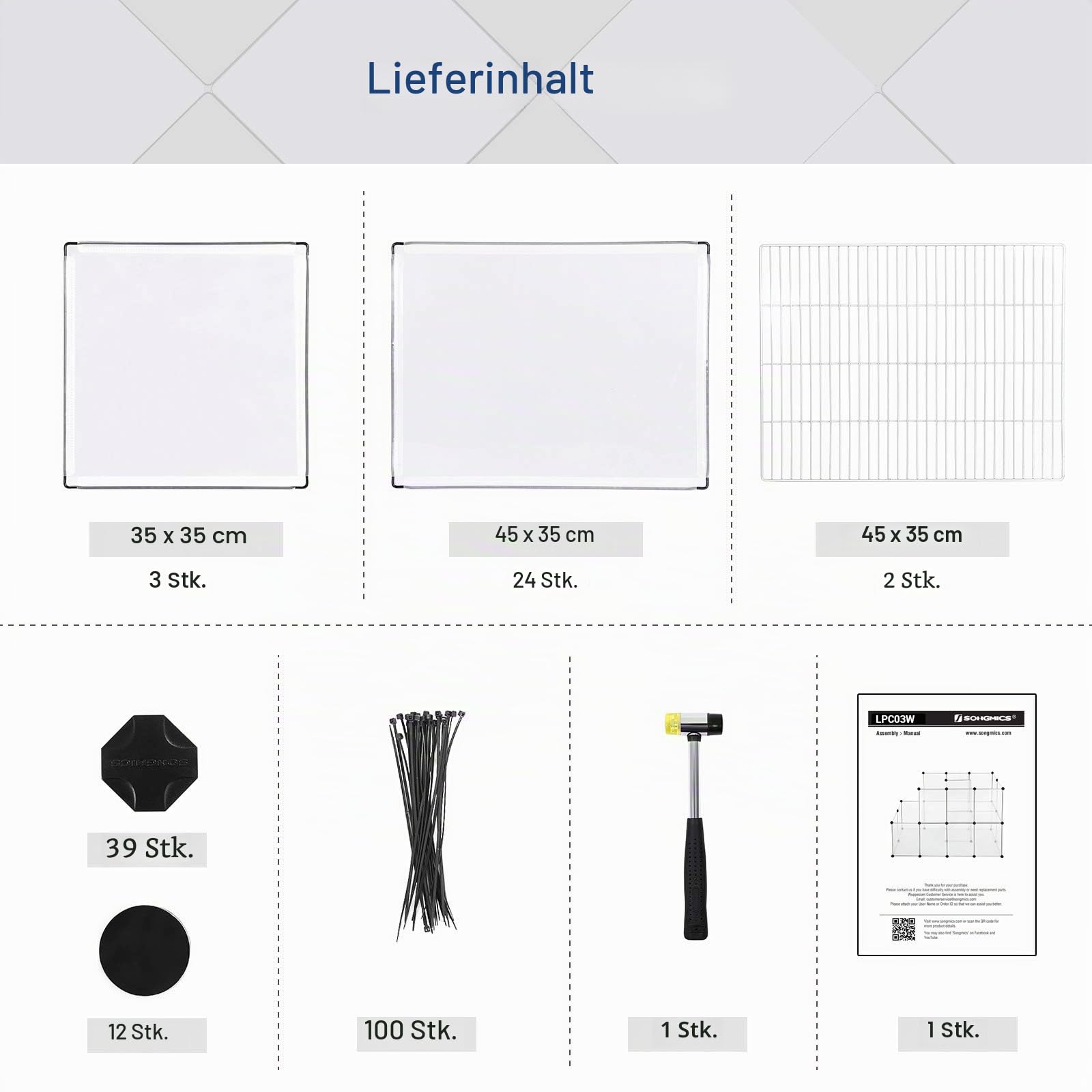 songmics-lpc03w-laufgitter-meerschweinchen-modulierbar-transparent-143-x-73-x-93 image 7