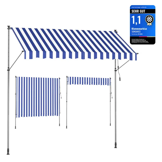 songmics-klemmmarkise-gsa302qz01-300-x-120-cm-balkonmarkise-blau-wei image 1