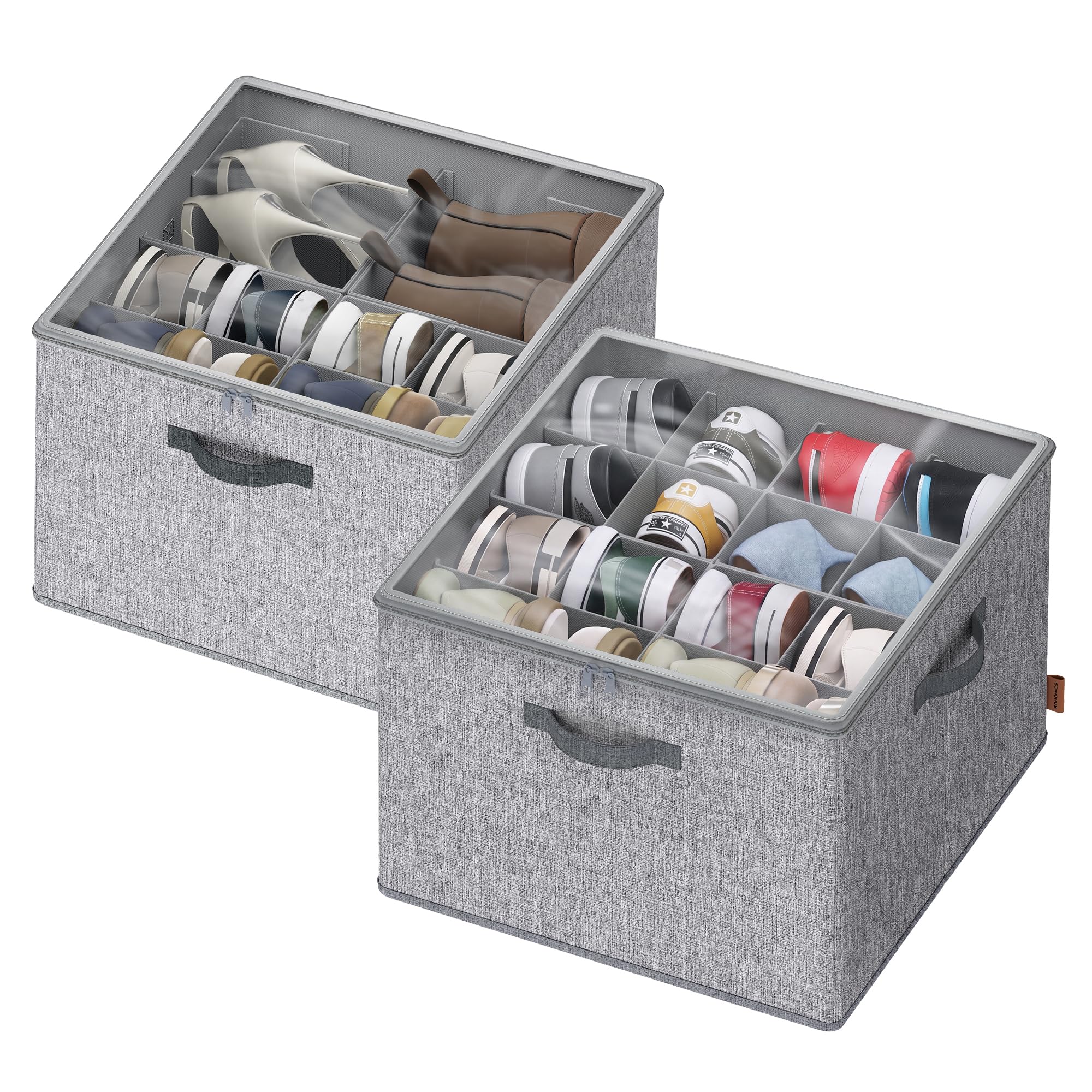 songmics-schuh-organizer-2er-set-stapelbar-f-r-bis-zu-16-paar-schuhe image 8