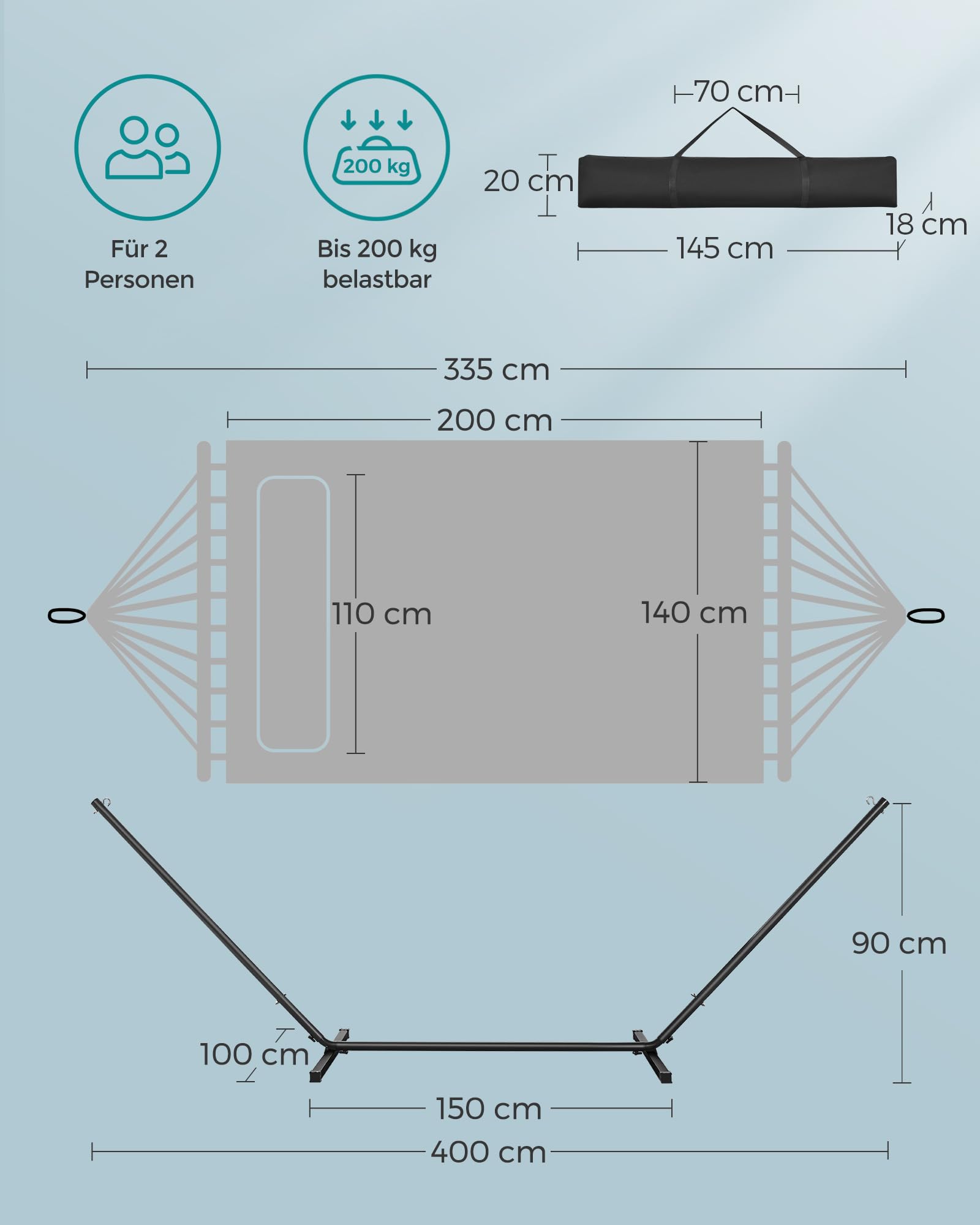 songmics-h-ngematte-mit-gestell-ghs002q01-doppel-200-kg image 4