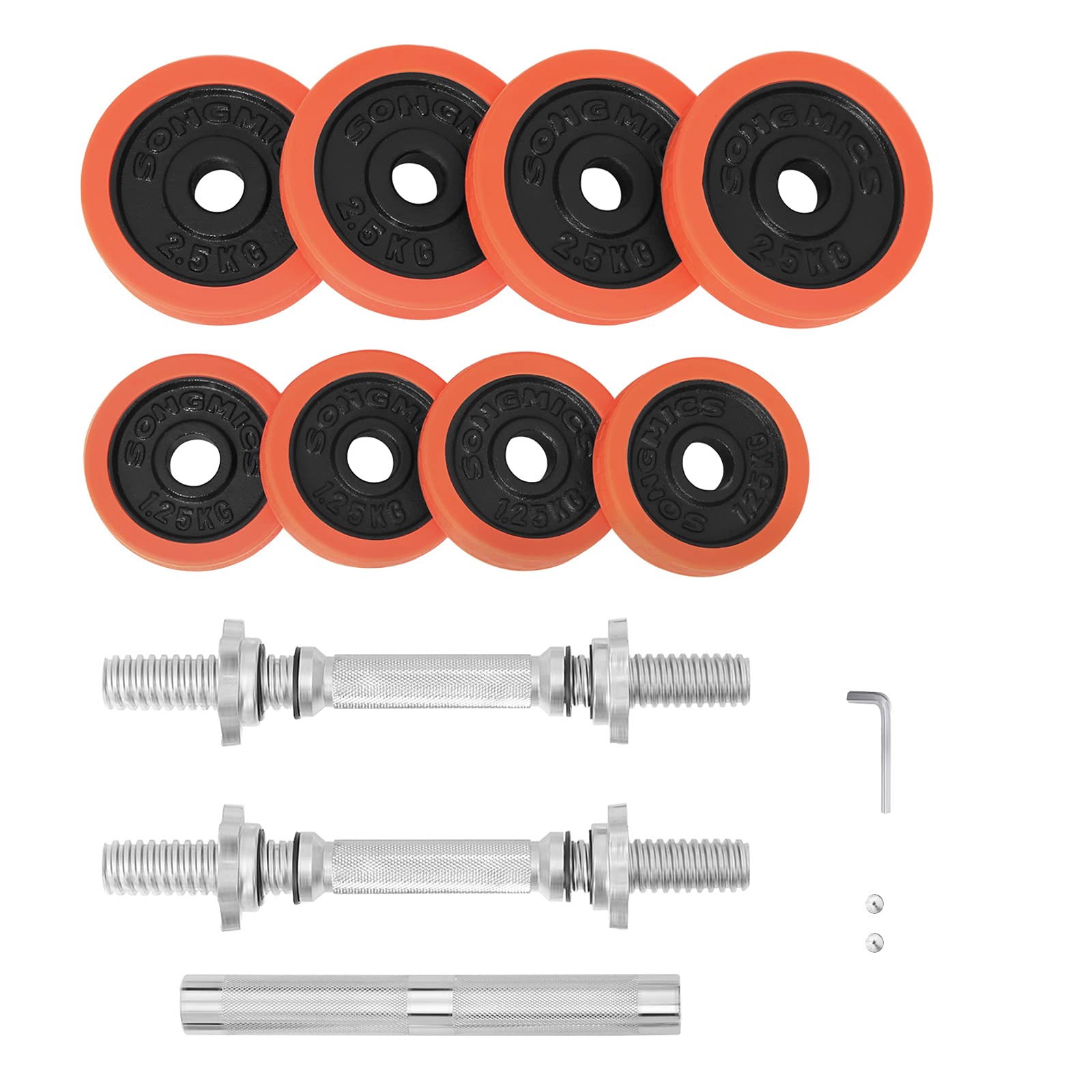 songmics-hantelset-gusseisen-verstellbar-mit-verbindungsrohr-orange image 8