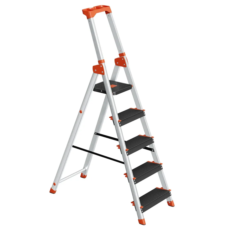 songmics-leiter-glt05bk-aluleiter-5-stufen-150-kg-schwarz-orange image 1