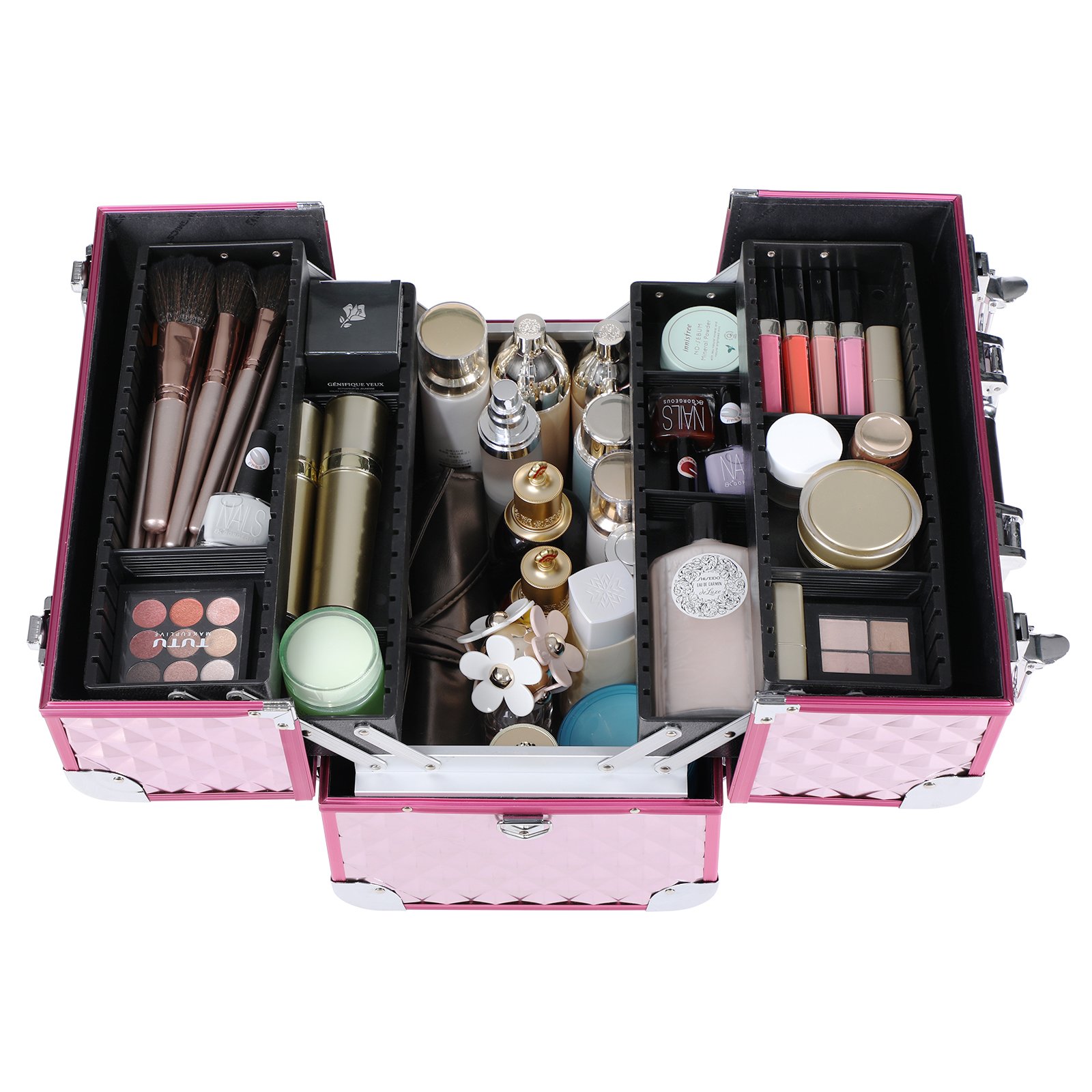 songmics-kosmetikkoffer-jbc319p-schminkkoffer-36-x-28-x-23-cm-silbernes-pink image 4