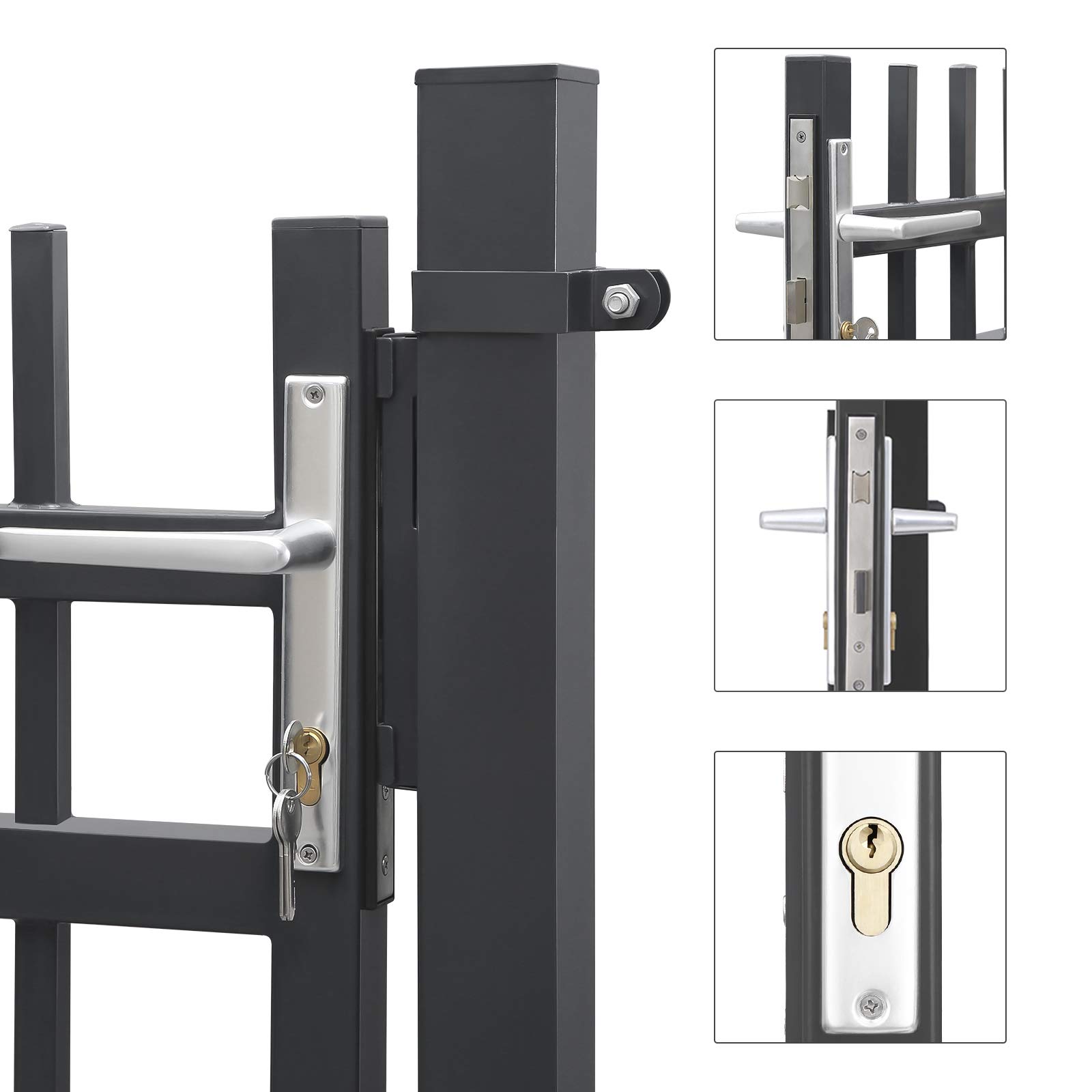 songmics-gartentor-ggd350g-aus-verzinktem-stahl-106-x-90-cm-grau-mit-schloss image 5