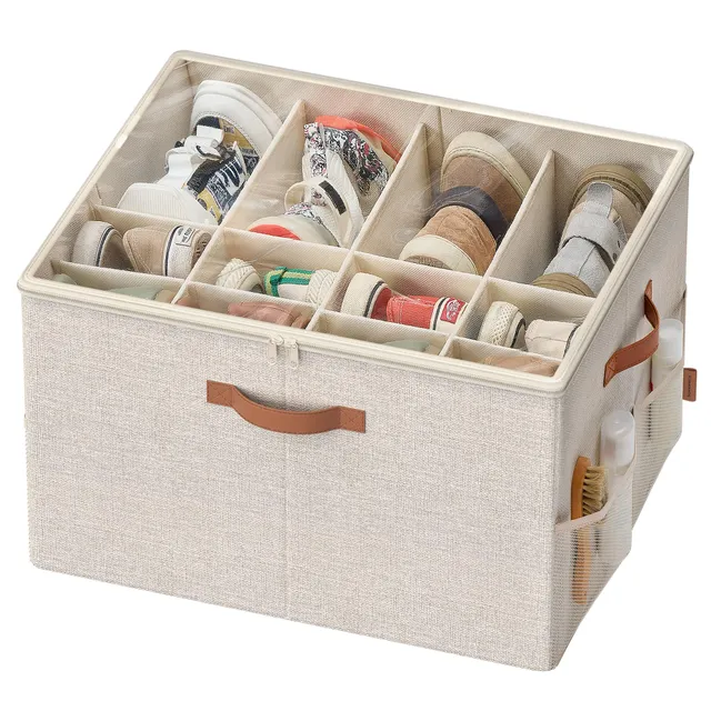 songmics-schuh-organizer-f-r-16-paar-schuhe-mit-transparentem-deckel image 1