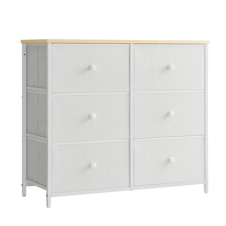 songmics-kommode-lts323w57-6-stoffschubladen-cremewei-eichenfarben image 1