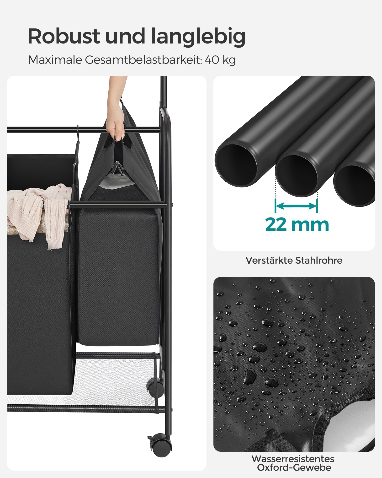 songmics-w-schekorb-rls44b-4x50l-mit-kleiderstange-schwarz image 7