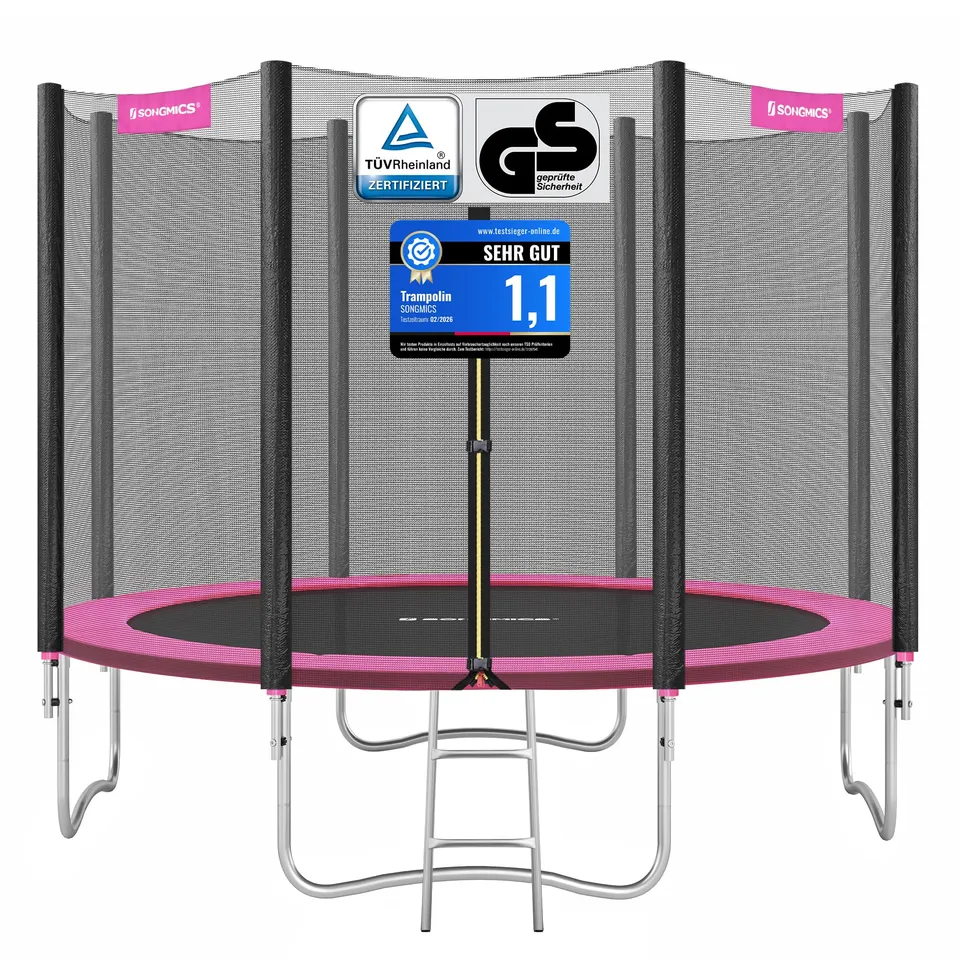 songmics-trampolin-outdoor-rund-305-cm-mit-netz-leiter-schwarz image 1