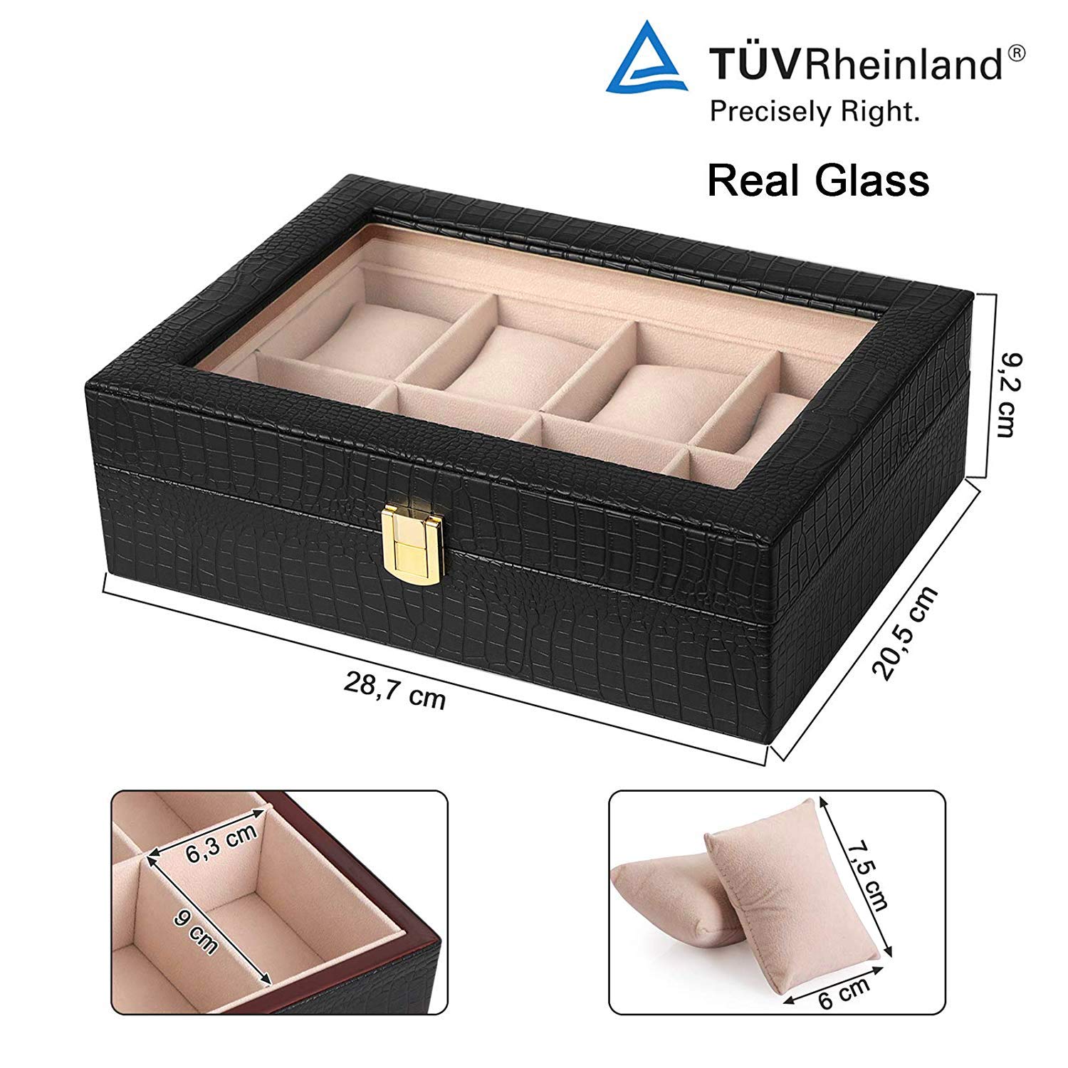 songmics-uhrenbox-jwb08b-schwarz-glasdeckel-uhrenkoffer-f-r-8-uhren image 7