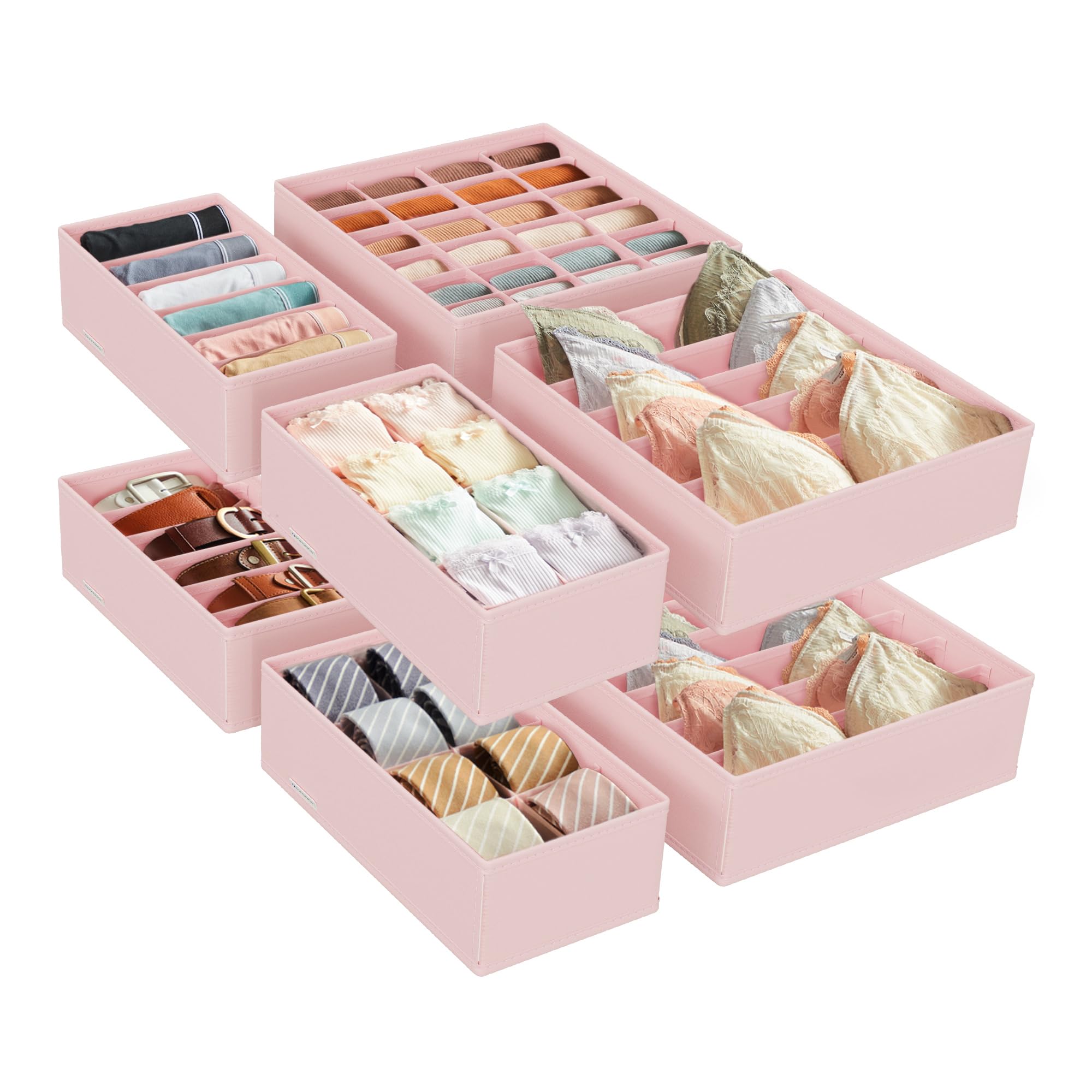 songmics-rus008p01-unterw-sche-organizer-8er-set-faltbar-rosa image 1
