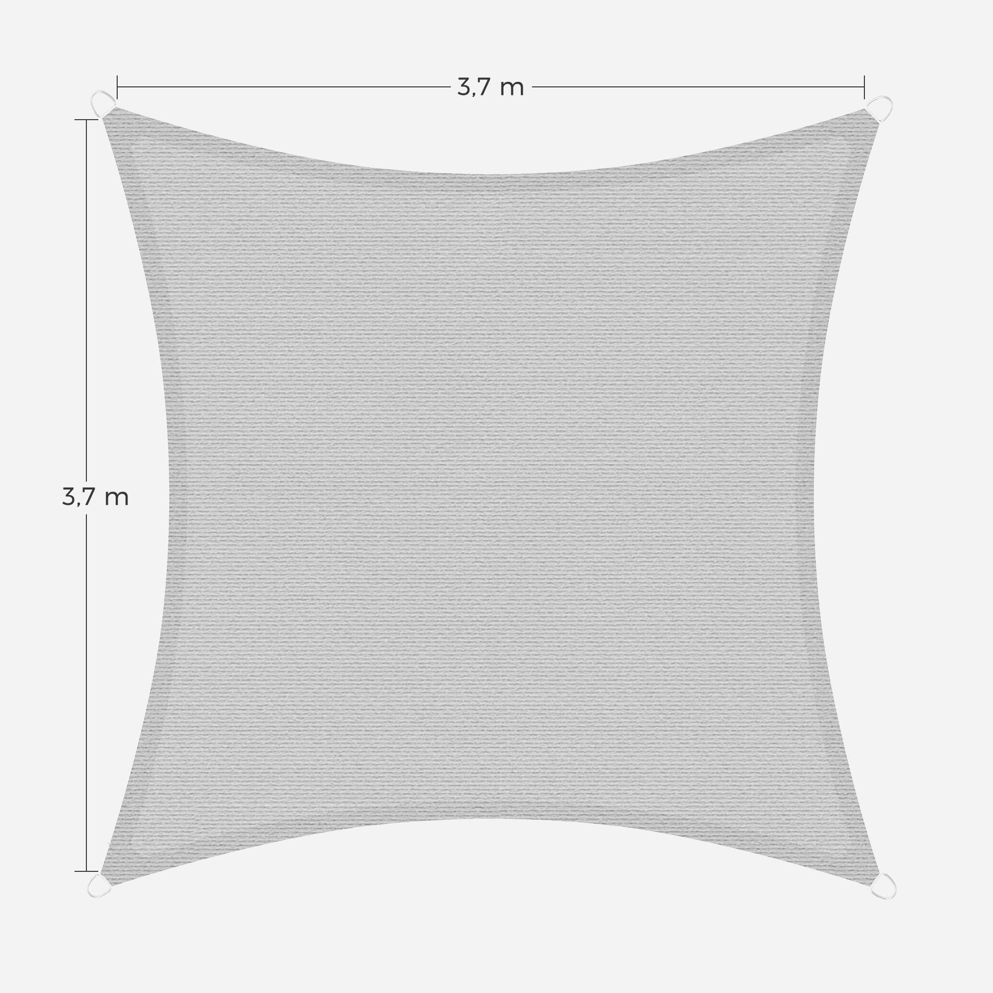 songmics-gss002g02-sonnensegel-3-7-x-3-7-m-konkav-grau-hdpe image 4