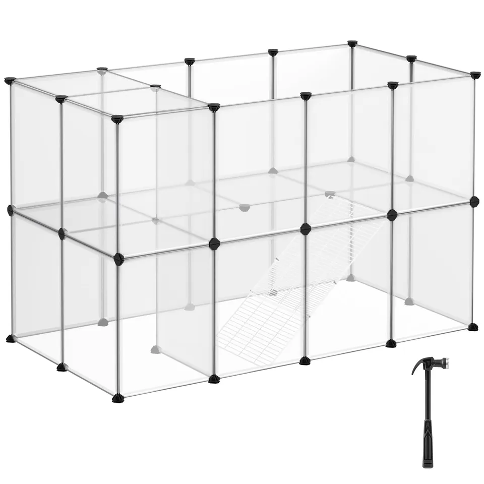 songmics-kleintiergehege-lpc005w01-transparent-laufstall-143-x-73-x-91-cm-kunsts image 1