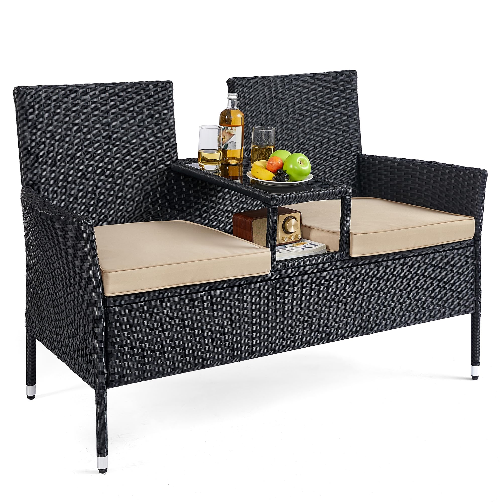 songmics-gartenbank-ggf022b02-2-in-1-sofa-mit-tisch-schwarz-taupe image 1