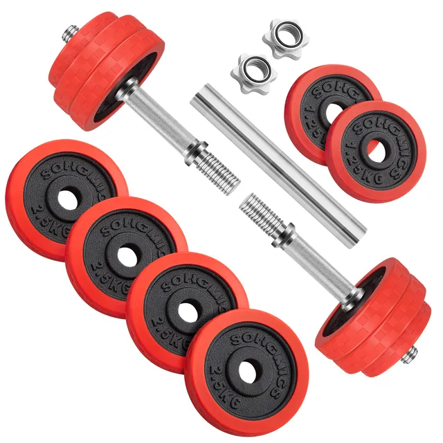 songmics-hantelset-gusseisen-verstellbar-mit-verbindungsrohr image 1