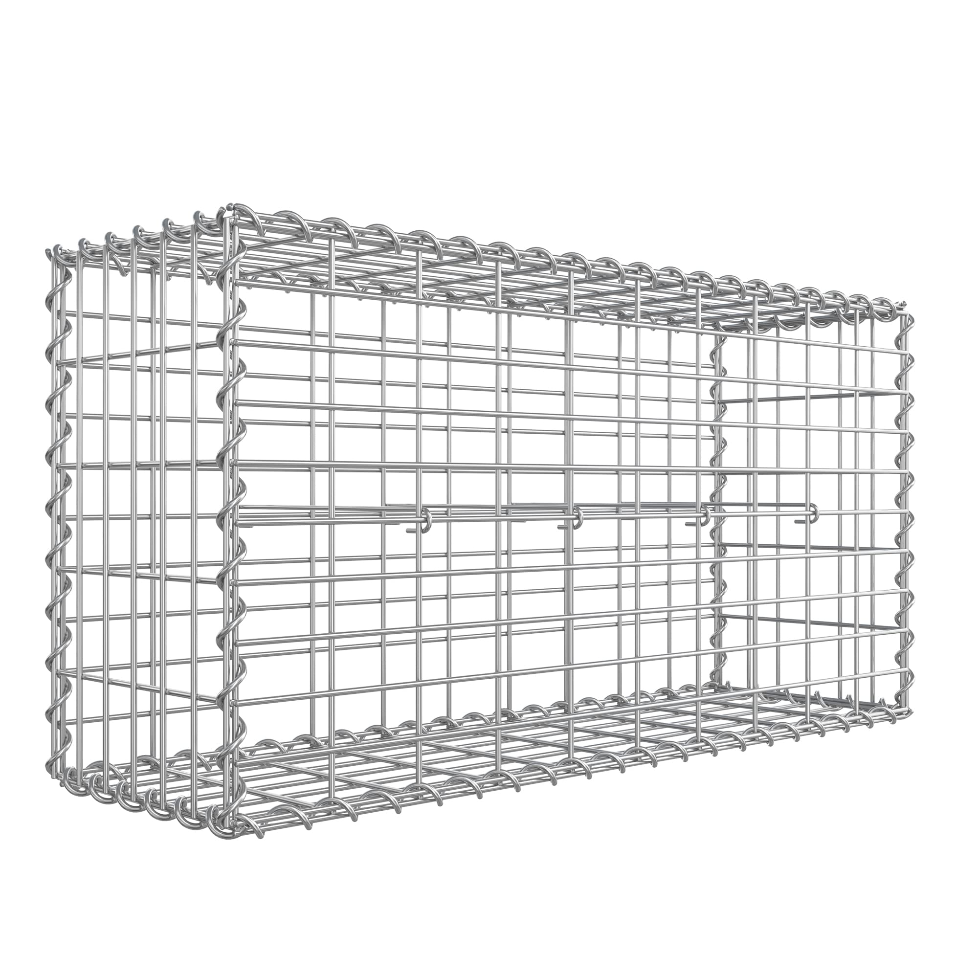 songmics-gabionenkorb-ggb153-steinkorb-100-x-50-x-30-cm-verzinkt-silber image 1