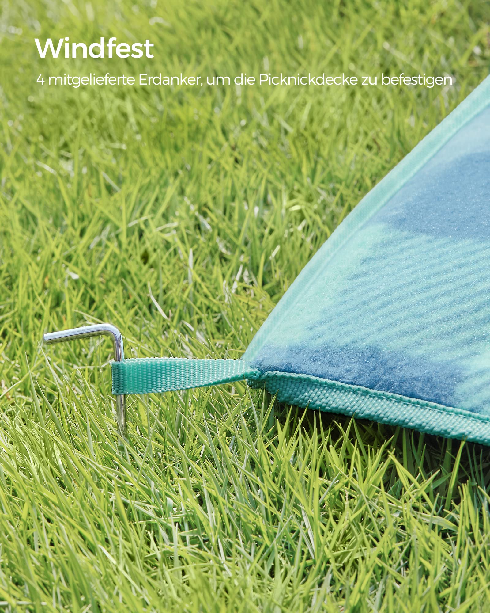 songmics-picknickdecke-200x200-cm-wasserdicht-faltbar-mit-erdankern-gr-n-blau image 6