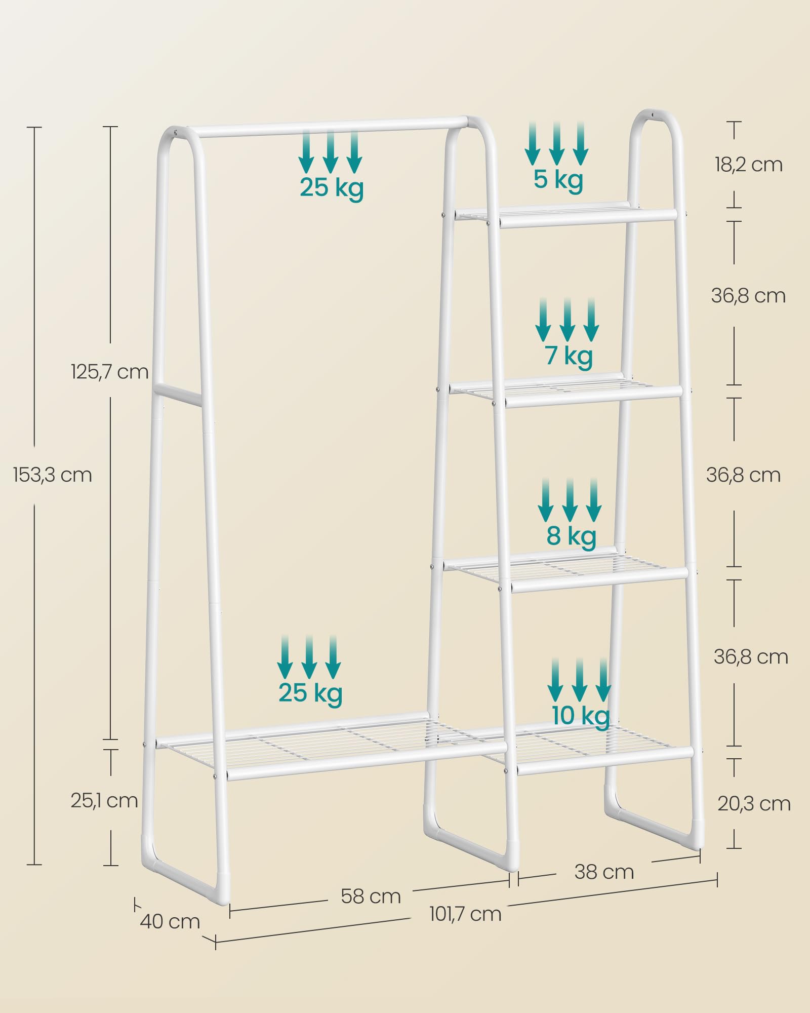 songmics-kleiderst-nder-hsr138w01-mit-5-ablagen-40-x-101-7-x-153-3-cm-wolkenwei image 5