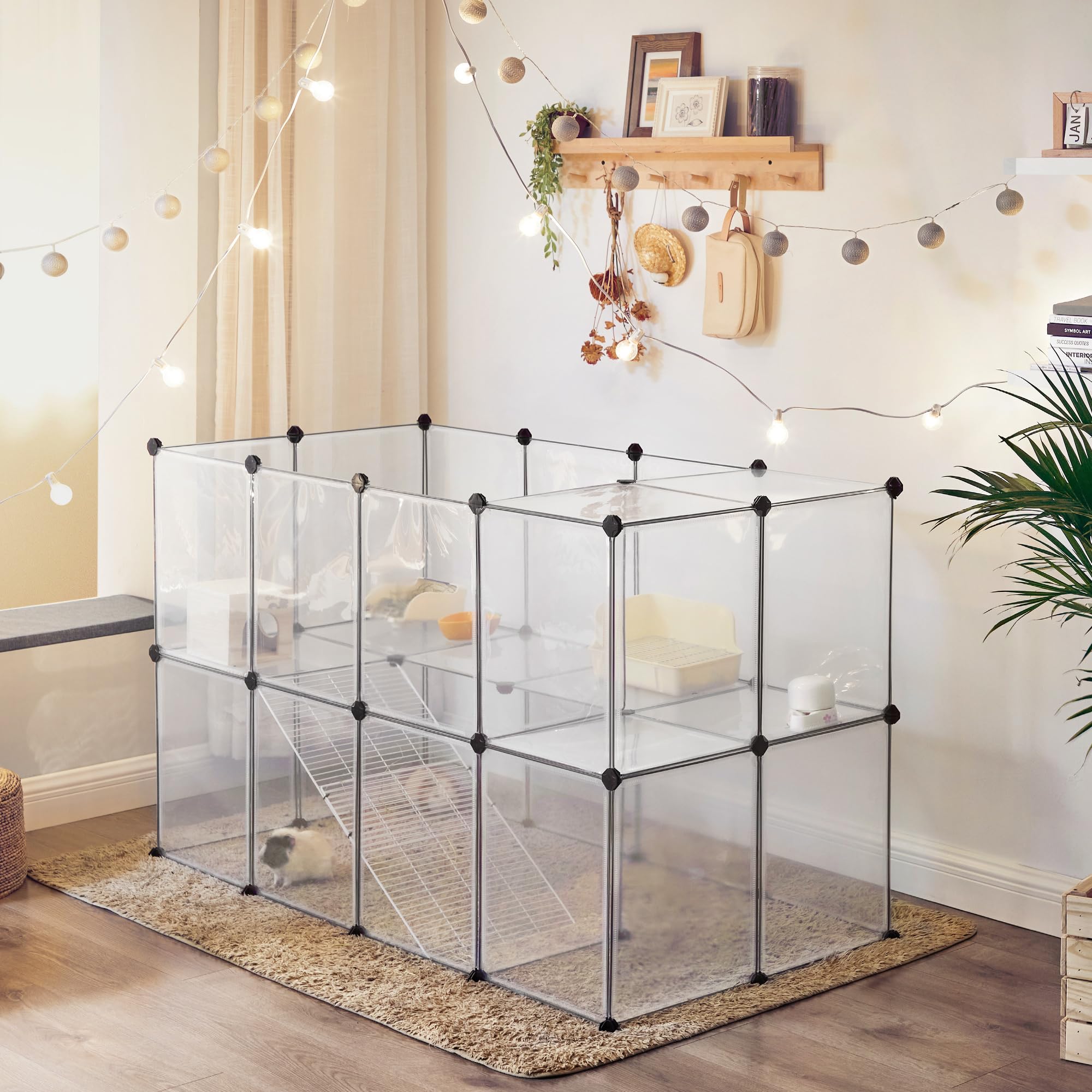 songmics-kleintiergehege-lpc005w01-transparent-laufstall-143-x-73-x-91-cm-kunsts image 4