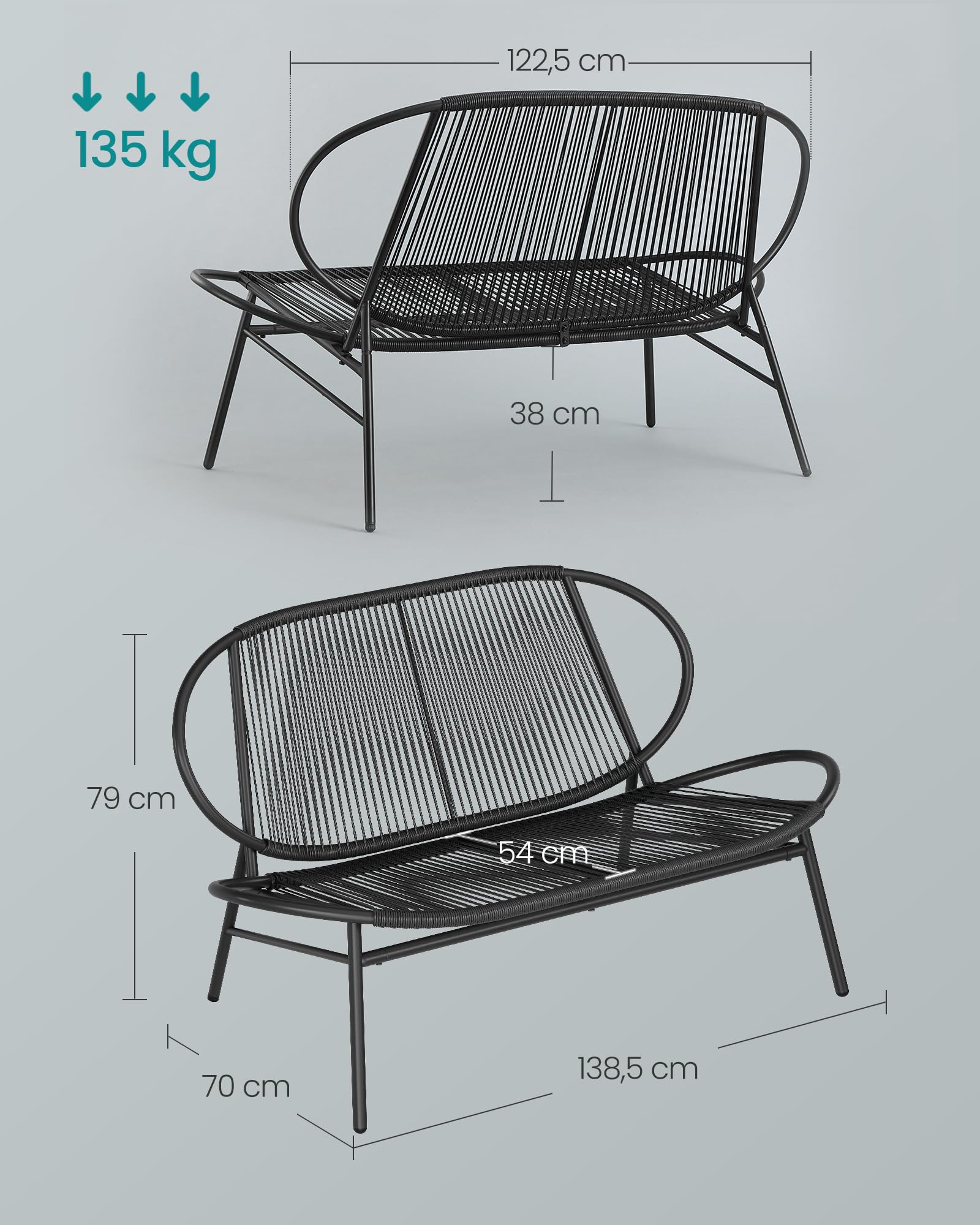 songmics-gartenbank-2-sitzer-ggf0026b01-pe-rattan-tintenschwarz image 3
