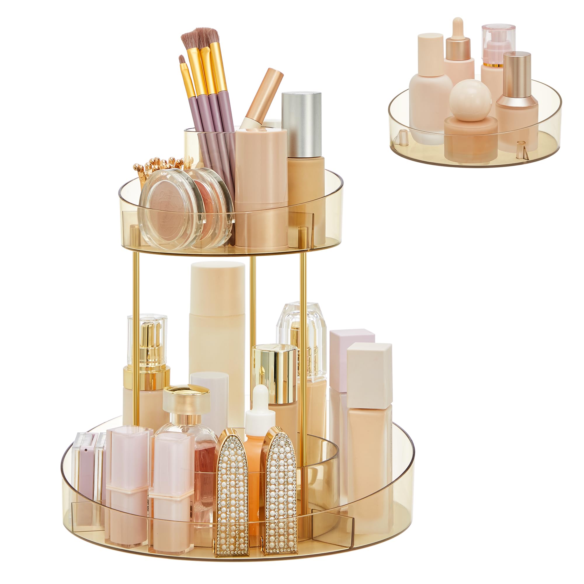 songmics-make-up-organizer-drehbar-jka027a01-champagnergold-2-ebenen image 1