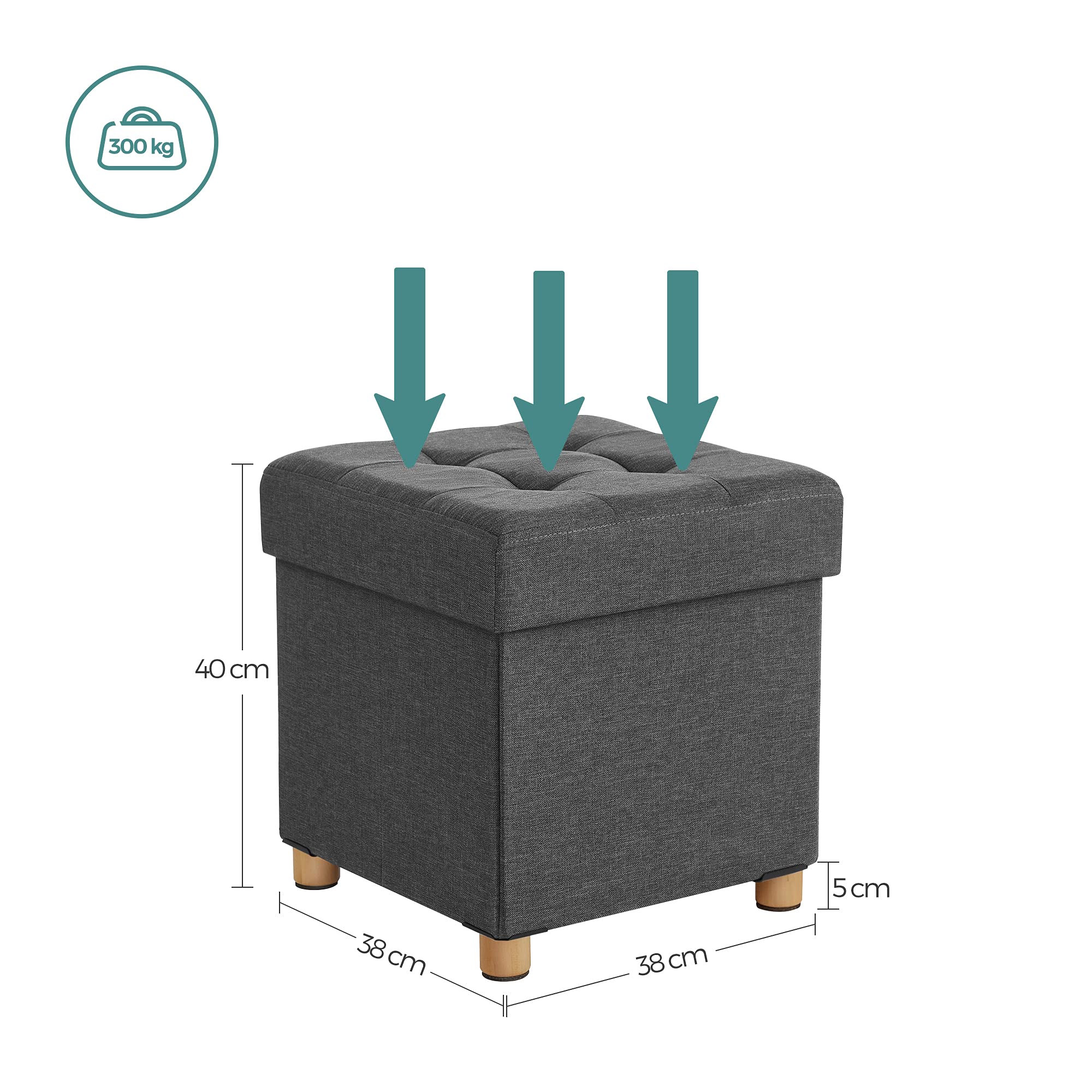 songmics-sitzhocker-lsf14gyz-mit-stauraum-38-x-38-cm-bis-300-kg-schiefergrau image 3
