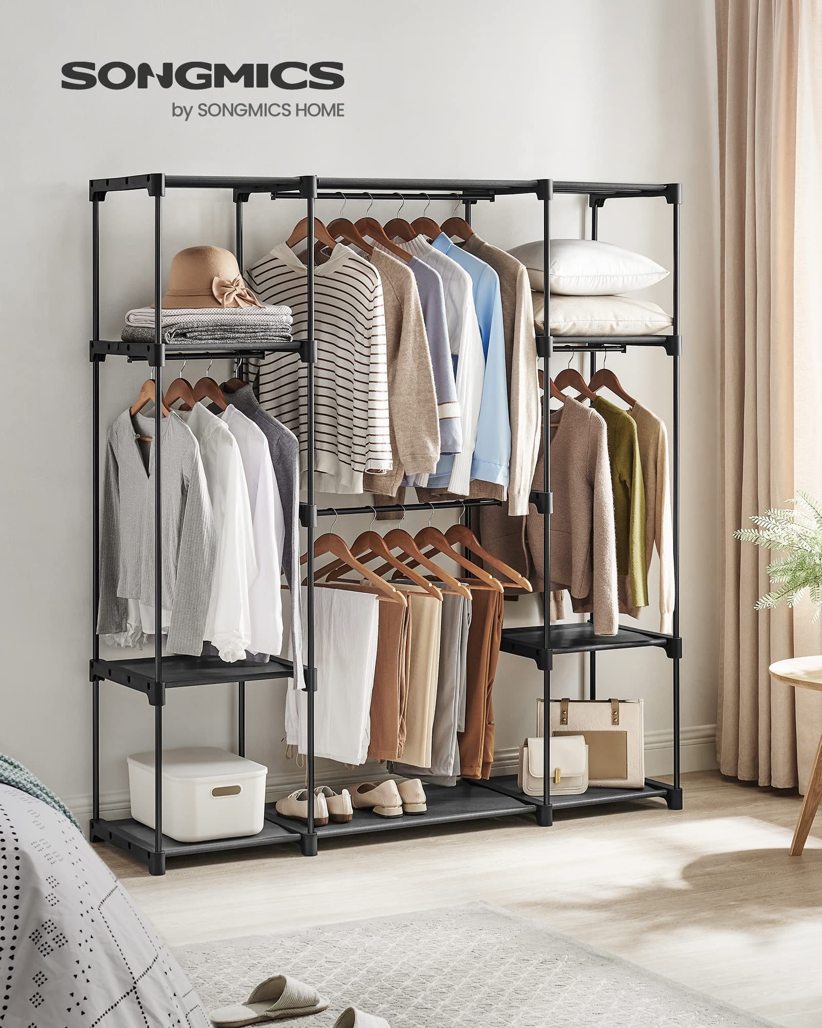 songmics-kleiderschrank-offen-ryg036b02-151-x-43-x-166-cm-schwarz image 2