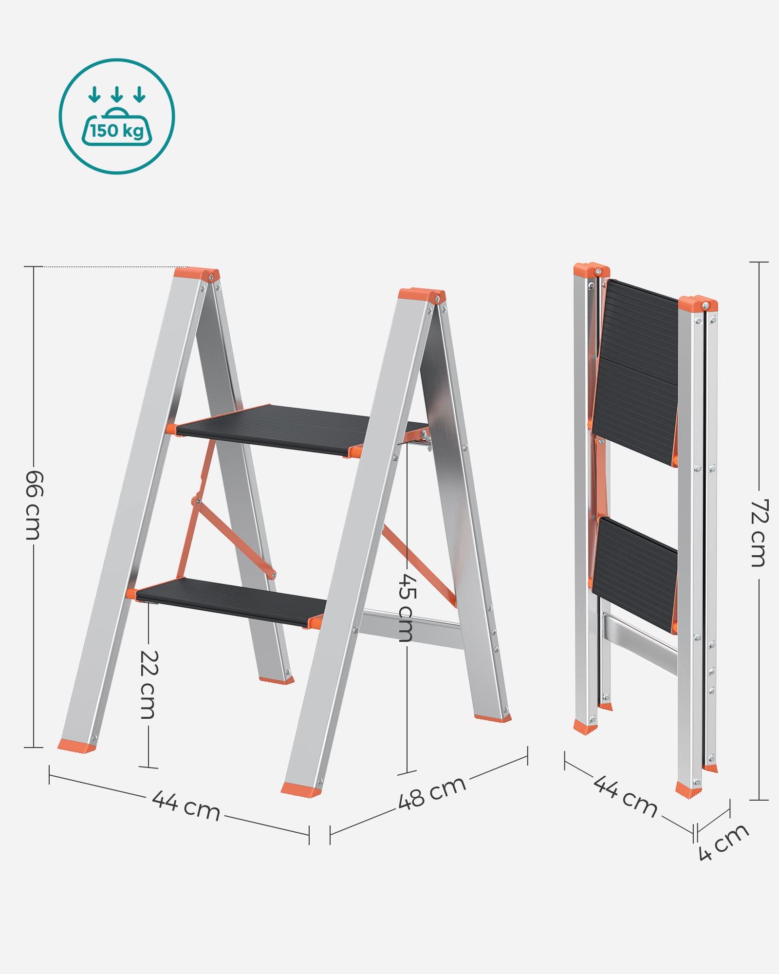 songmics-glt022b01-leiter-2-stufen-alu-silber-klappbar image 8