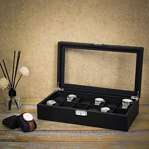 songmics-uhrenbox-12-f-cher-mit-glasdeckel-schwarz-jwb302h image 8