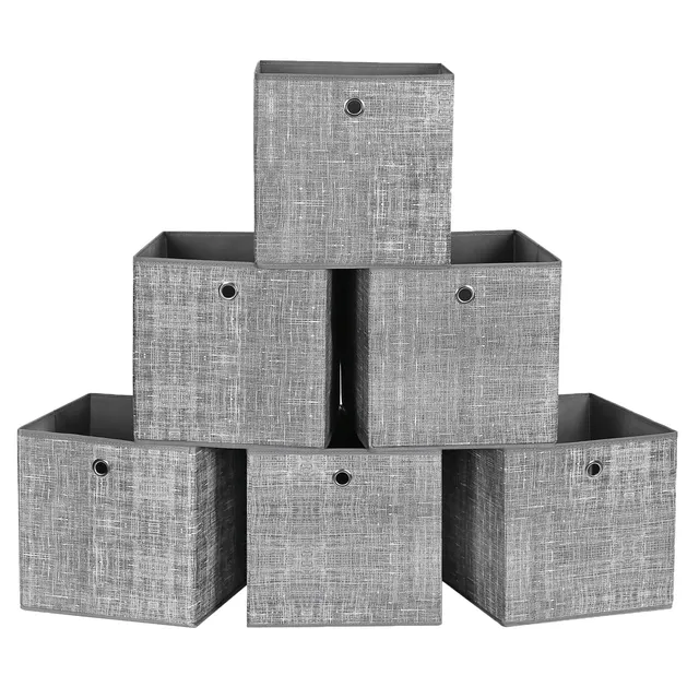 songmics-aufbewahrungsbox-6er-set-rfb02lg-3-grau-meliert-30-x-30-x-30-cm image 1