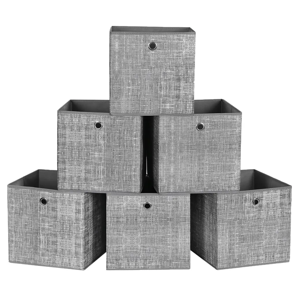 songmics-aufbewahrungsbox-6er-set-rfb02lg-3-grau-meliert-30-x-30-x-30-cm image 1