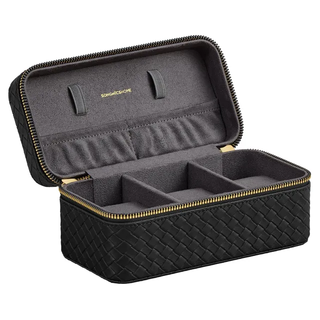 songmics-home-ronne-jwb017g01-uhrenbox-etui-f-r-3-uhren-schwarz-schiefergrau image 1