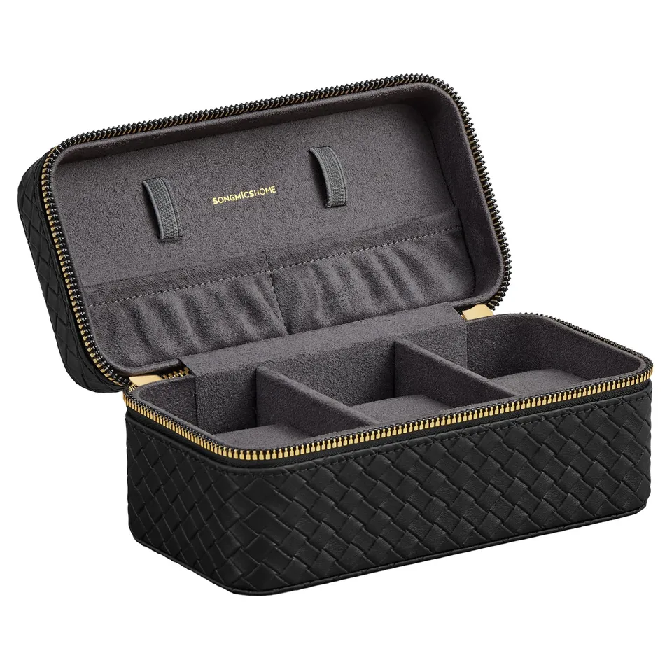 songmics-home-ronne-jwb017g01-uhrenbox-etui-f-r-3-uhren-schwarz-schiefergrau image 1