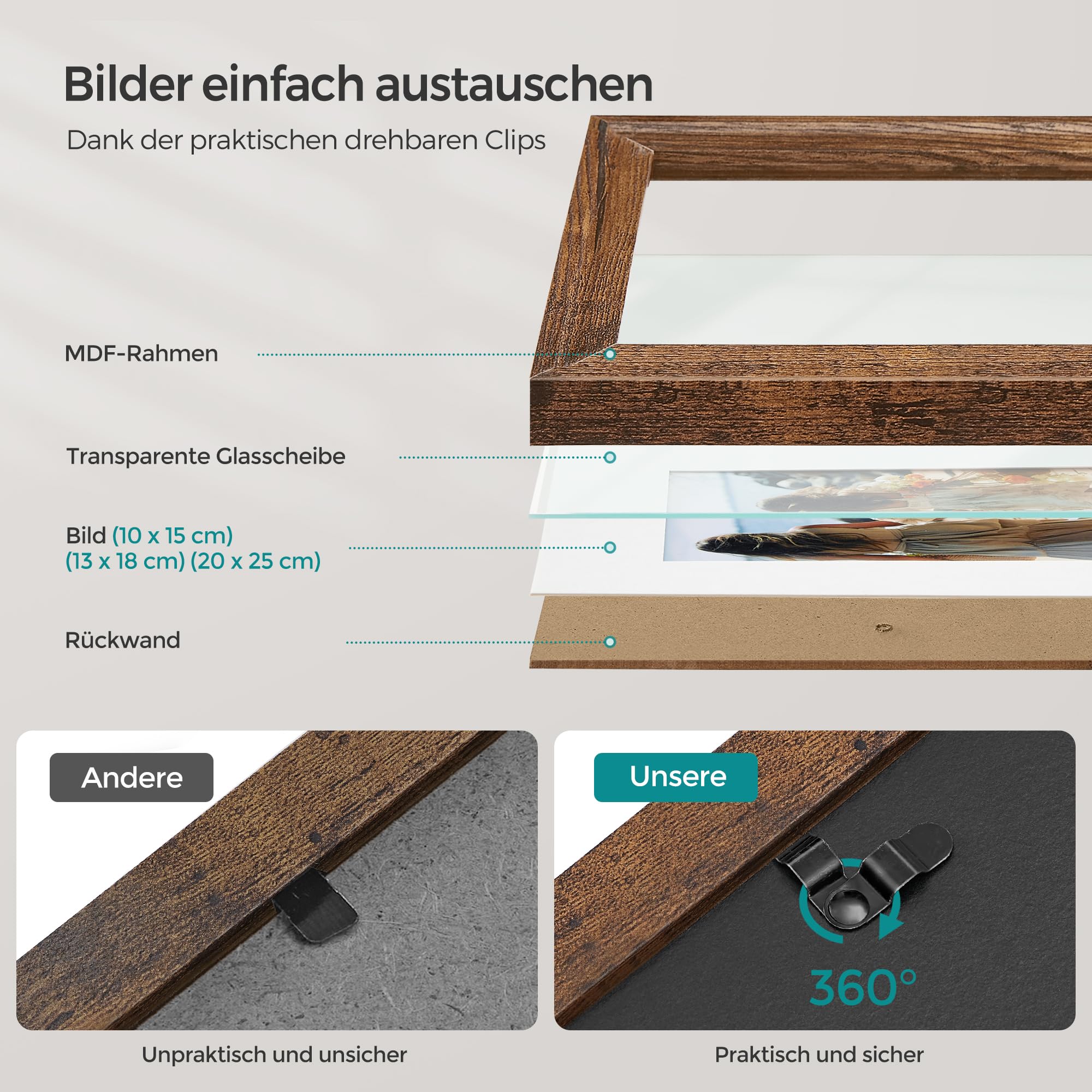 songmics-rpf049x01-bilderrahmen-10er-set-20x25-13x18-10x15-cm-braun image 4