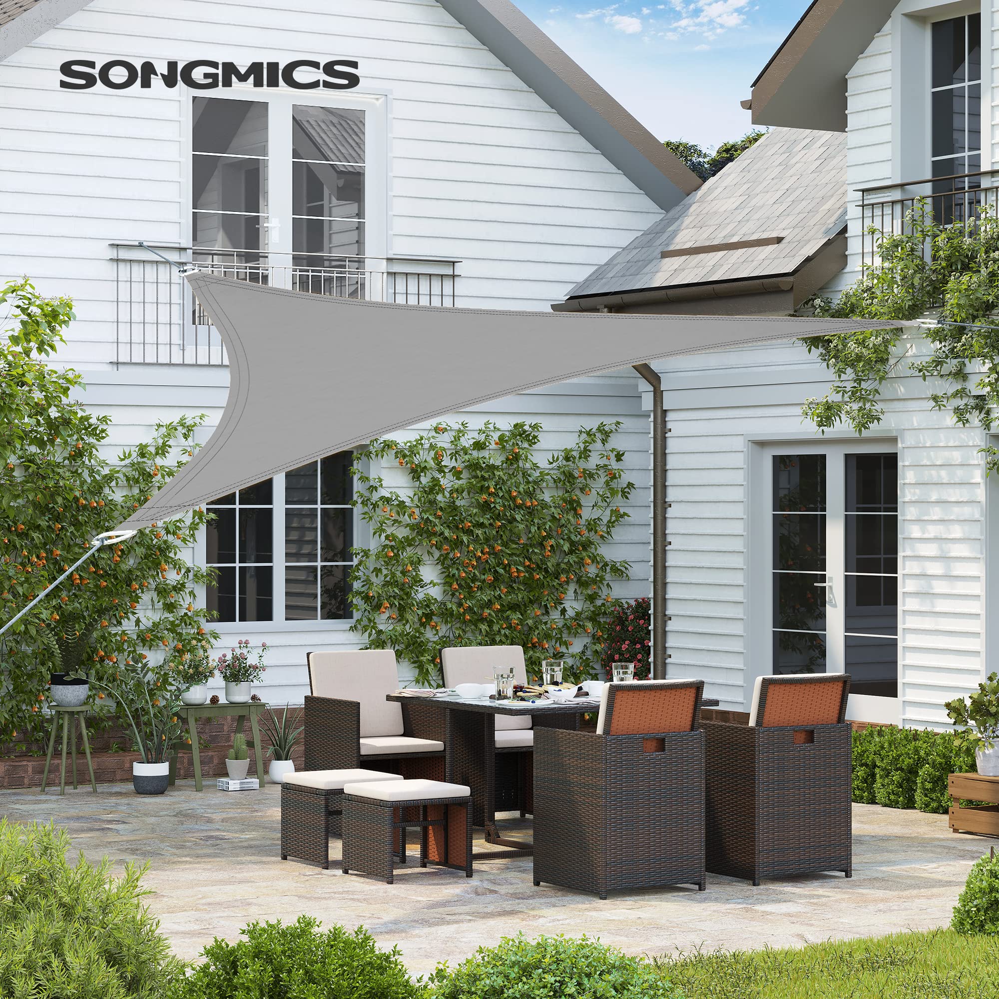 songmics-sonnensegel-gss004g02-dreieckig-3-7-x-3-7-x-3-7-m-hdpe-grau image 2