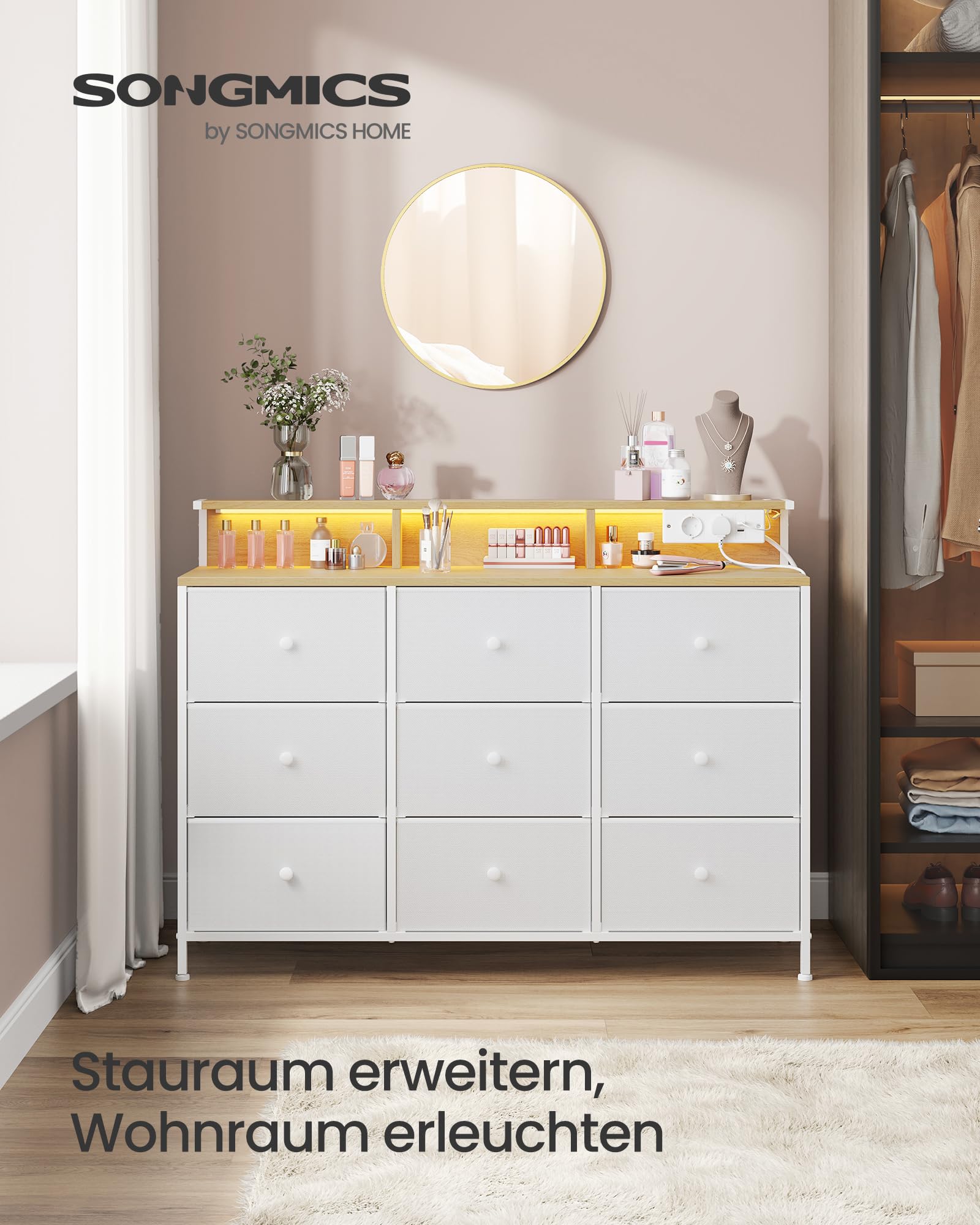 songmics-kommode-9-schubladen-mit-led-weiss-114-cm image 4