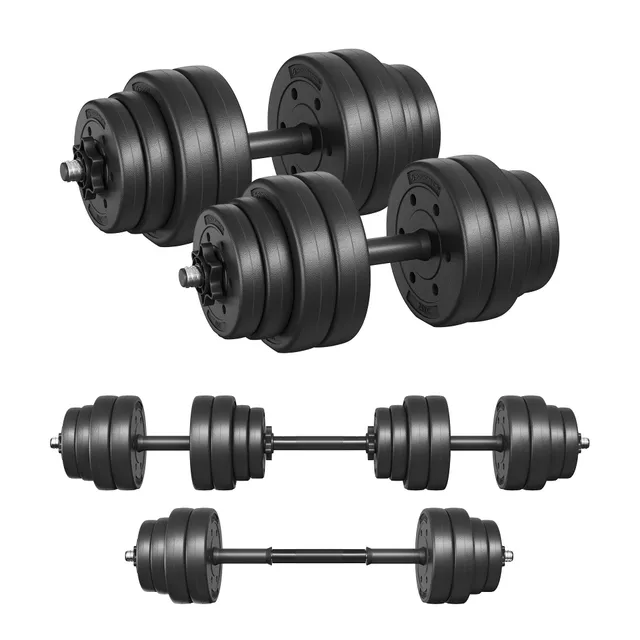 songmics-hantelset-30-kg-verstellbar-kurz-und-langhantel-kunststoff image 1