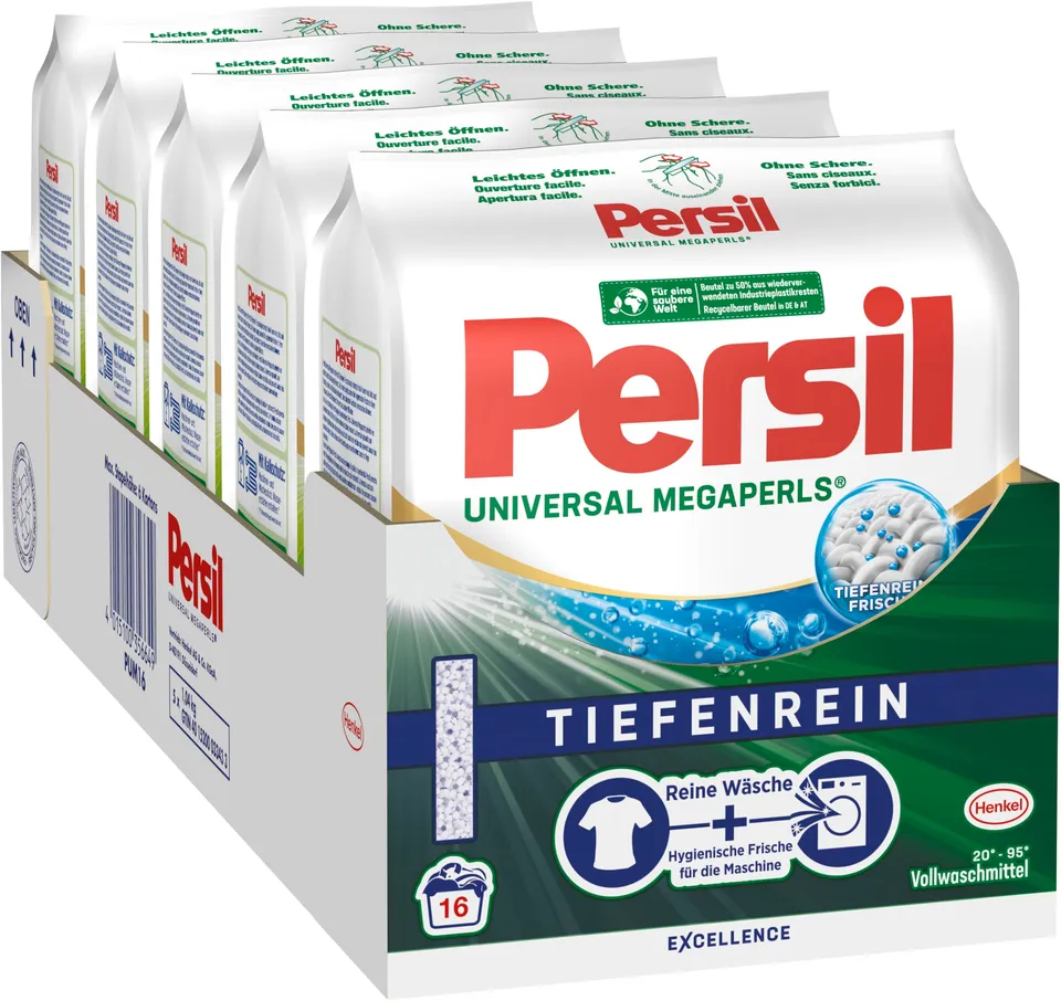 persil-universal-megaperls-vollwaschmittel-pulver-5-x-16-waschladungen image 1