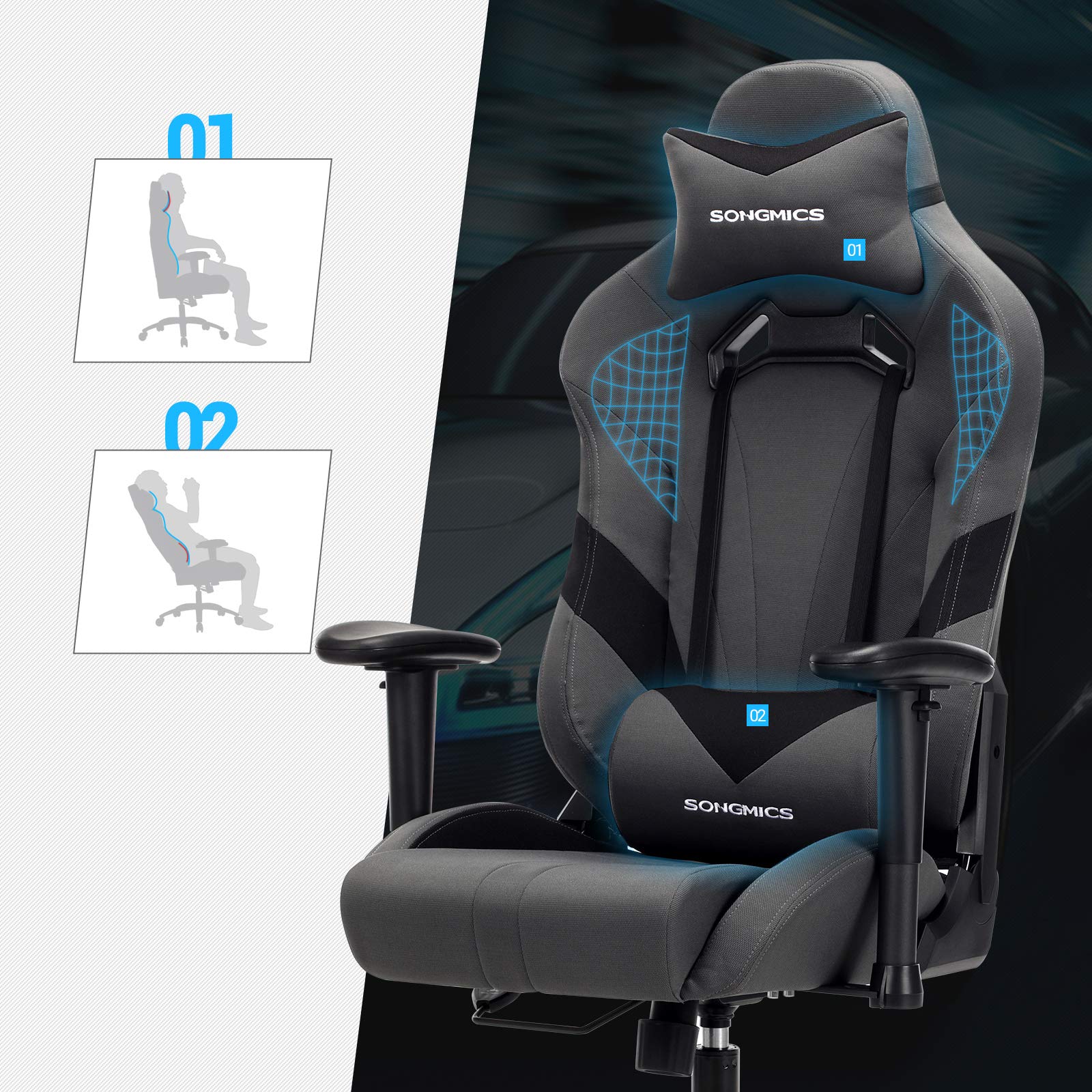 songmics-b-rostuhl-gaming-stuhl-rcg13g-grau-schwarz-124-132-cm image 8