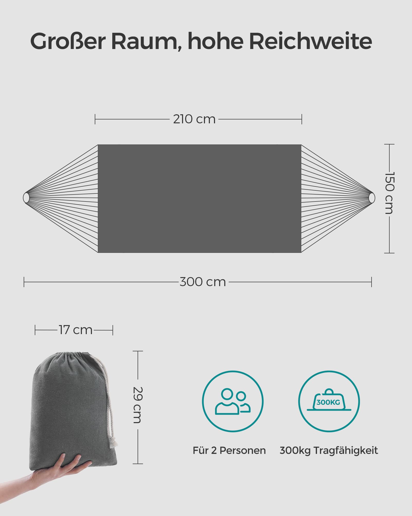 songmics-h-ngematte-doppel-210x150-cm-300-kg-grau-mit-gurten-gdc15gy image 7