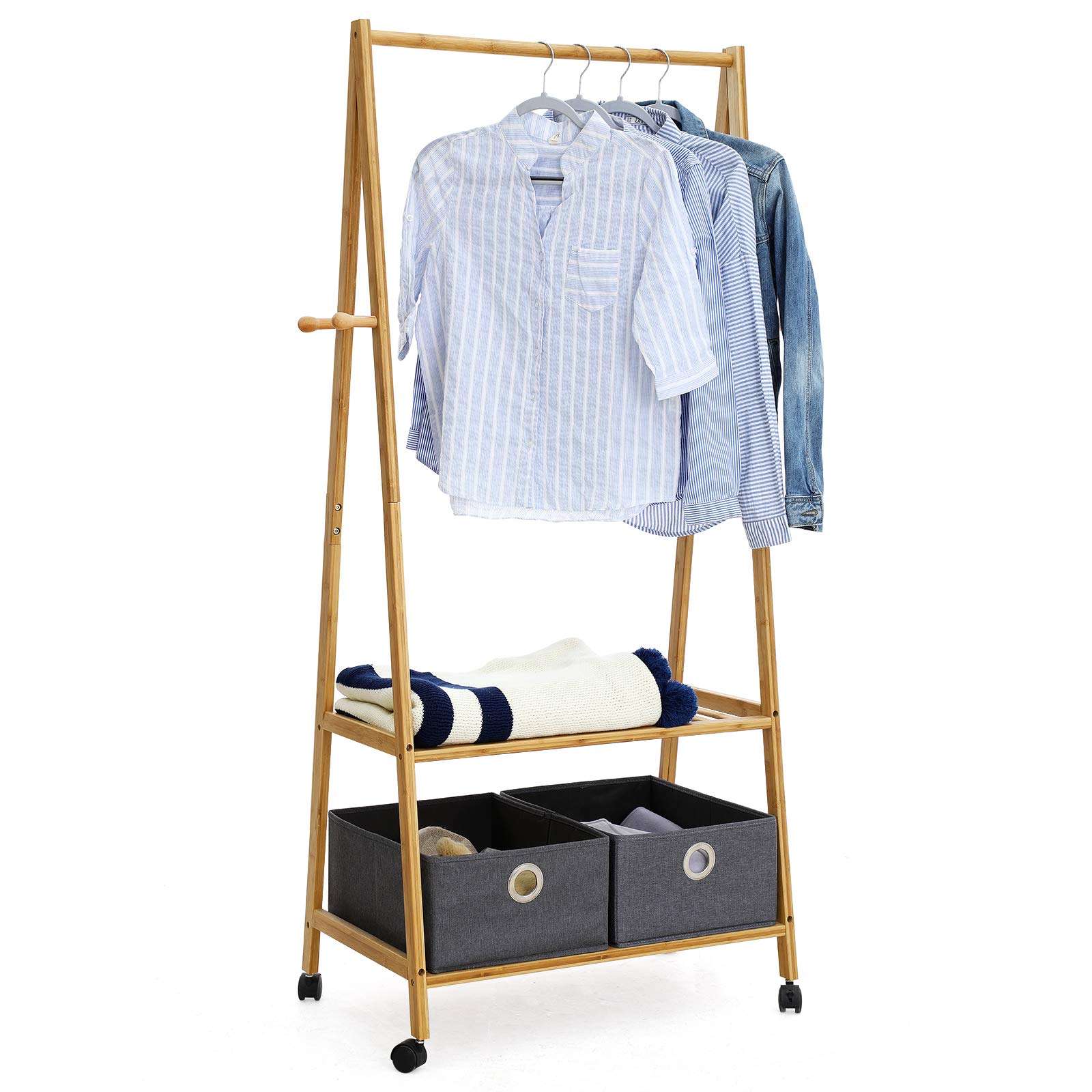 songmics-garderobenst-nder-mit-rollen-kleiderst-nder-bambus image 2