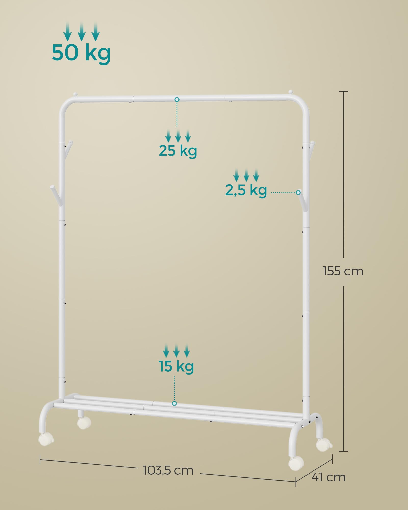 songmics-kleiderst-nder-auf-rollen-103-5-cm-wei-50-kg-hsr131w01 image 7