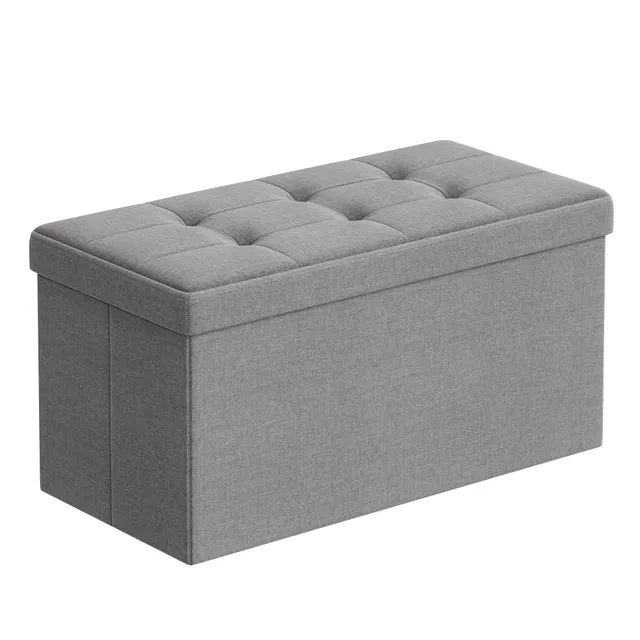 songmics-sitztruhe-lsf47g-sitzhocker-mit-stauraum-38-x-76-x-38-cm-aschgrau image 1
