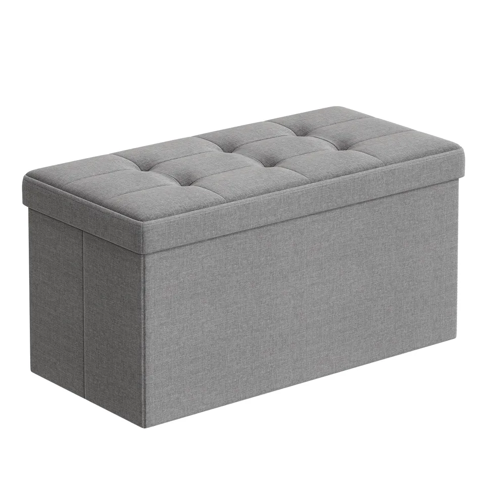 songmics-sitztruhe-lsf47g-sitzhocker-mit-stauraum-38-x-76-x-38-cm-aschgrau image 1